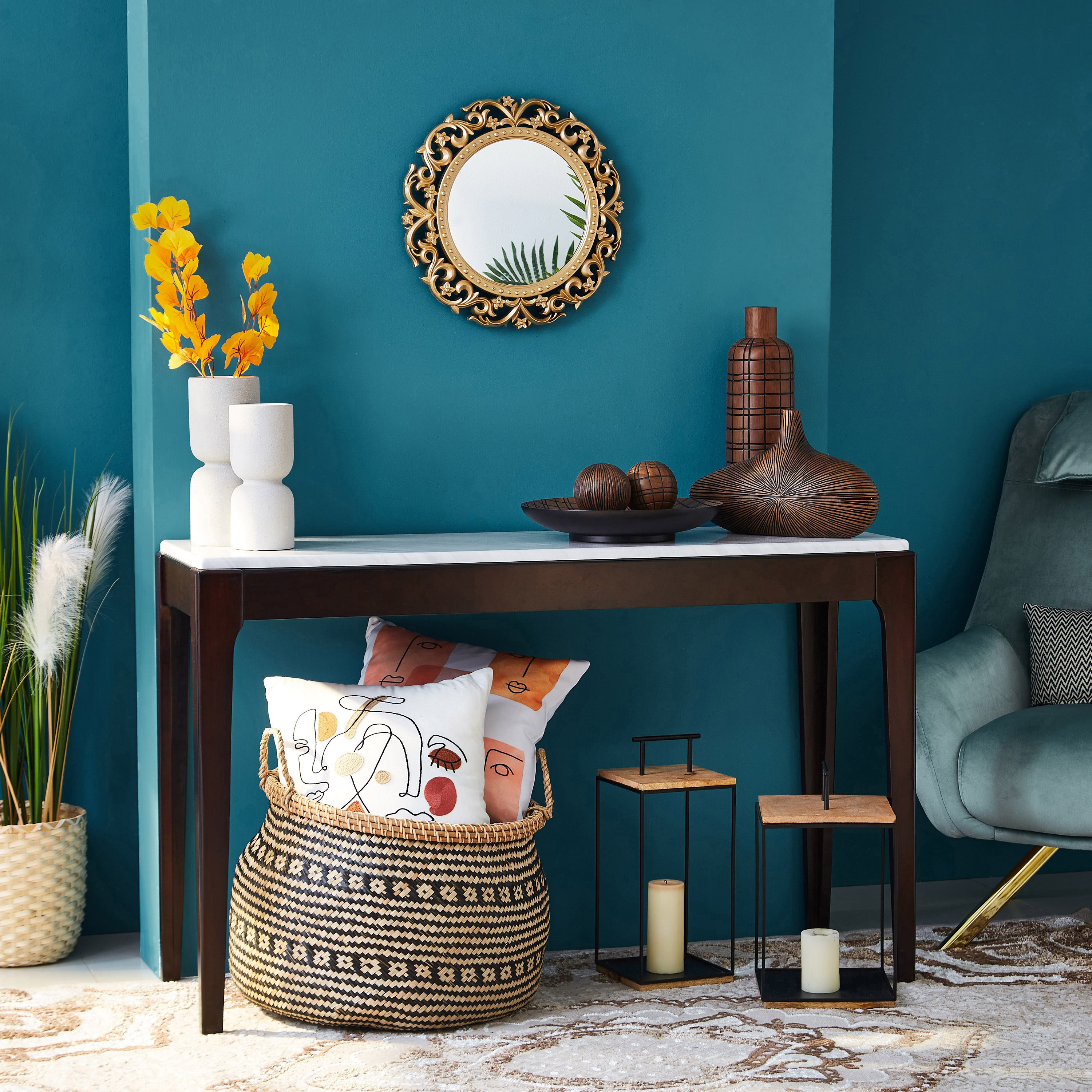 مرآة ديكور جدارية بحواف ملتوية من إلفيو - 40x5 سم-hbxhomeware-hbxdecorandfurnishings-image-4