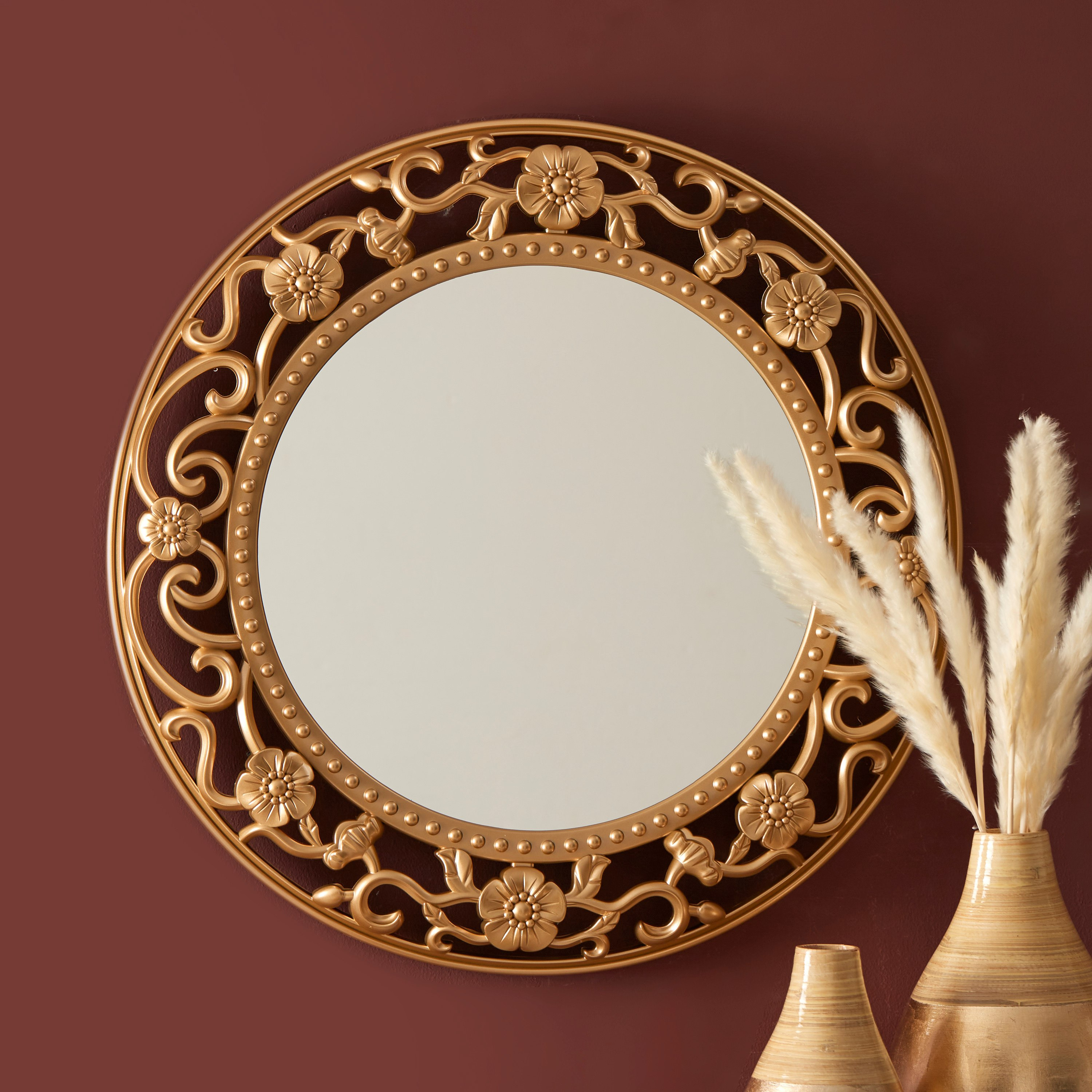مرآة ديكور جدارية مستديرة من إلفيو - 59x6x59 سم-hbxhomeware-hbxdecorandfurnishings-image-1