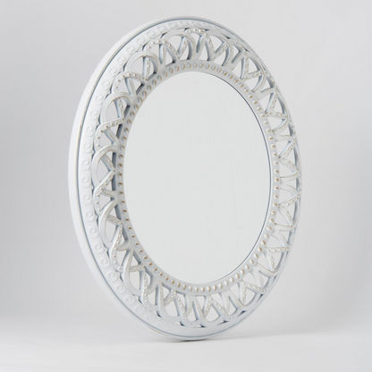 Elvio Round Decorative Wall Mirror with Cutwork Border - 59x6x59 cms