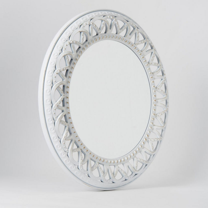 Elvio Round Decorative Wall Mirror with Cutwork Border - 59x6x59 cm-Mirrors-image-4