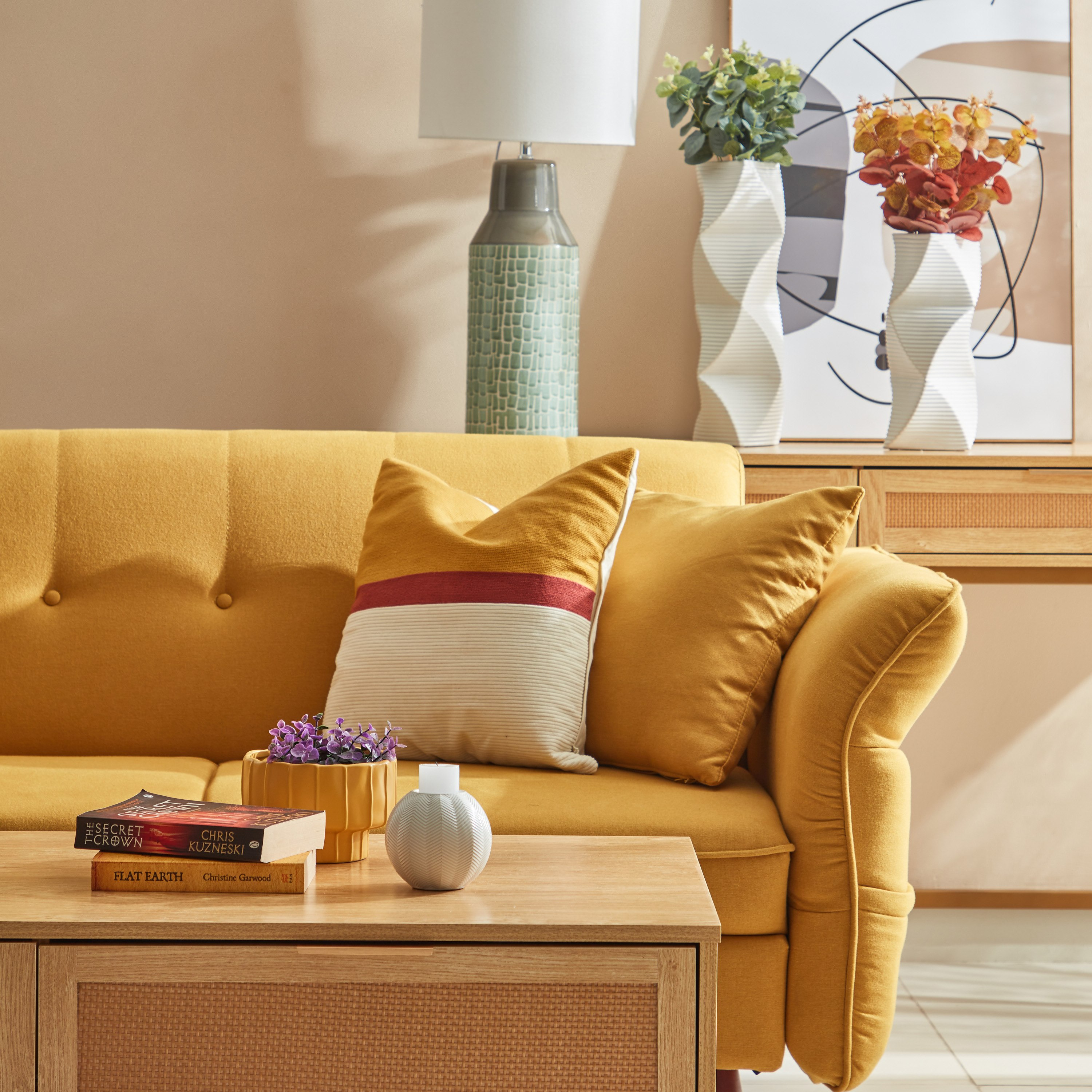 حامل شموع صغير سيراميك مضلع من أدرا - 10×10×9 سم-hbxlivingroom-decorandaccessories-candleholders-image-4