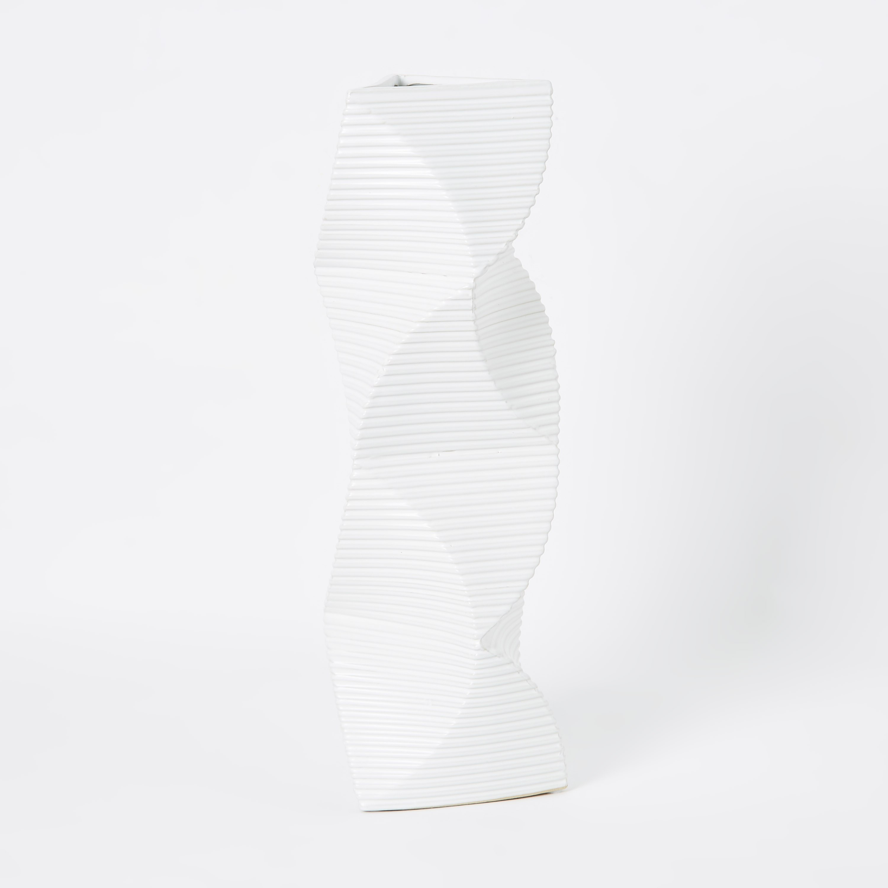 مزهرية سيراميك صغيرة مضلعة ومطفية وملفوفة من أدرا - 14x13x41 سم-hbxbedroom-decorandaccessories-vases-image-5