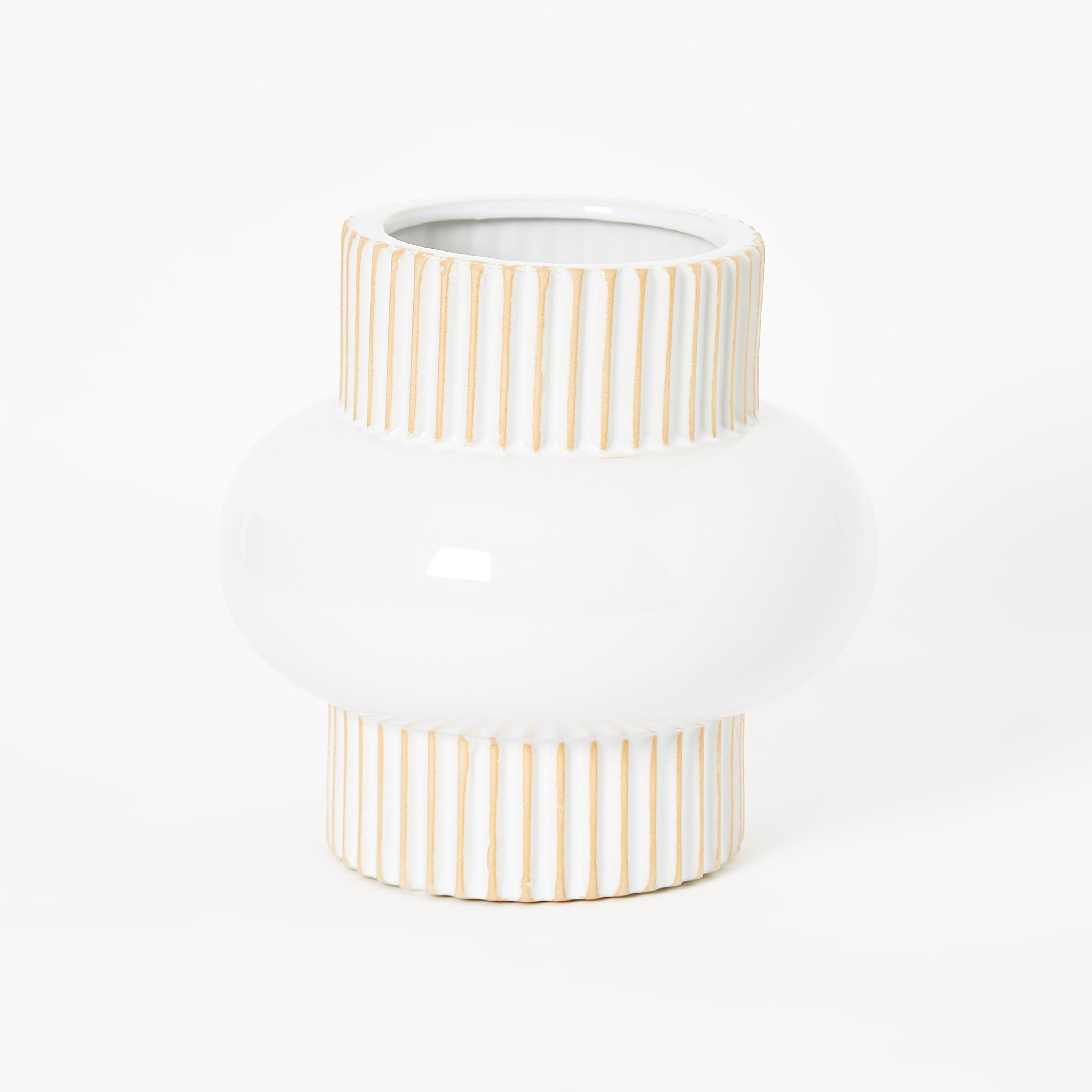 Adra Ceramic Ribbed Tall Bubble Vase - 16x16x16 cm-hbxbedroom-decorandaccessories-vases-image-5