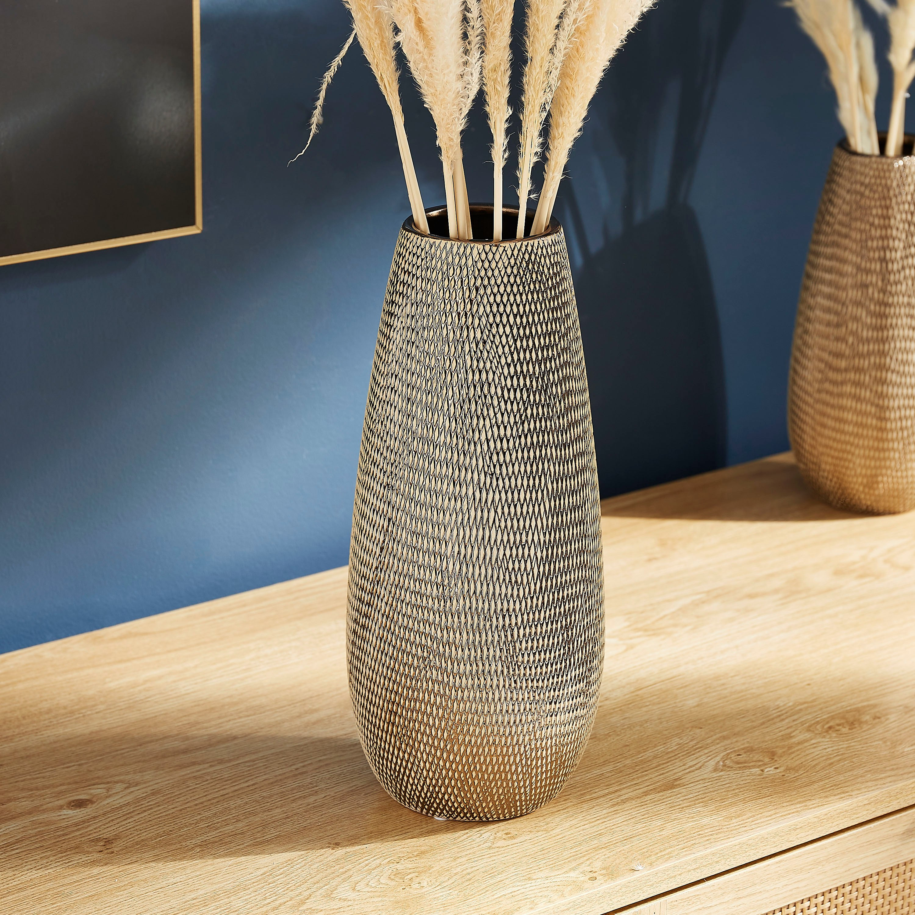 Adra Small Monochrome Ceramic Luxury Vase -  14x14x32 cm-hbxbedroom-decorandaccessories-vases-image-1