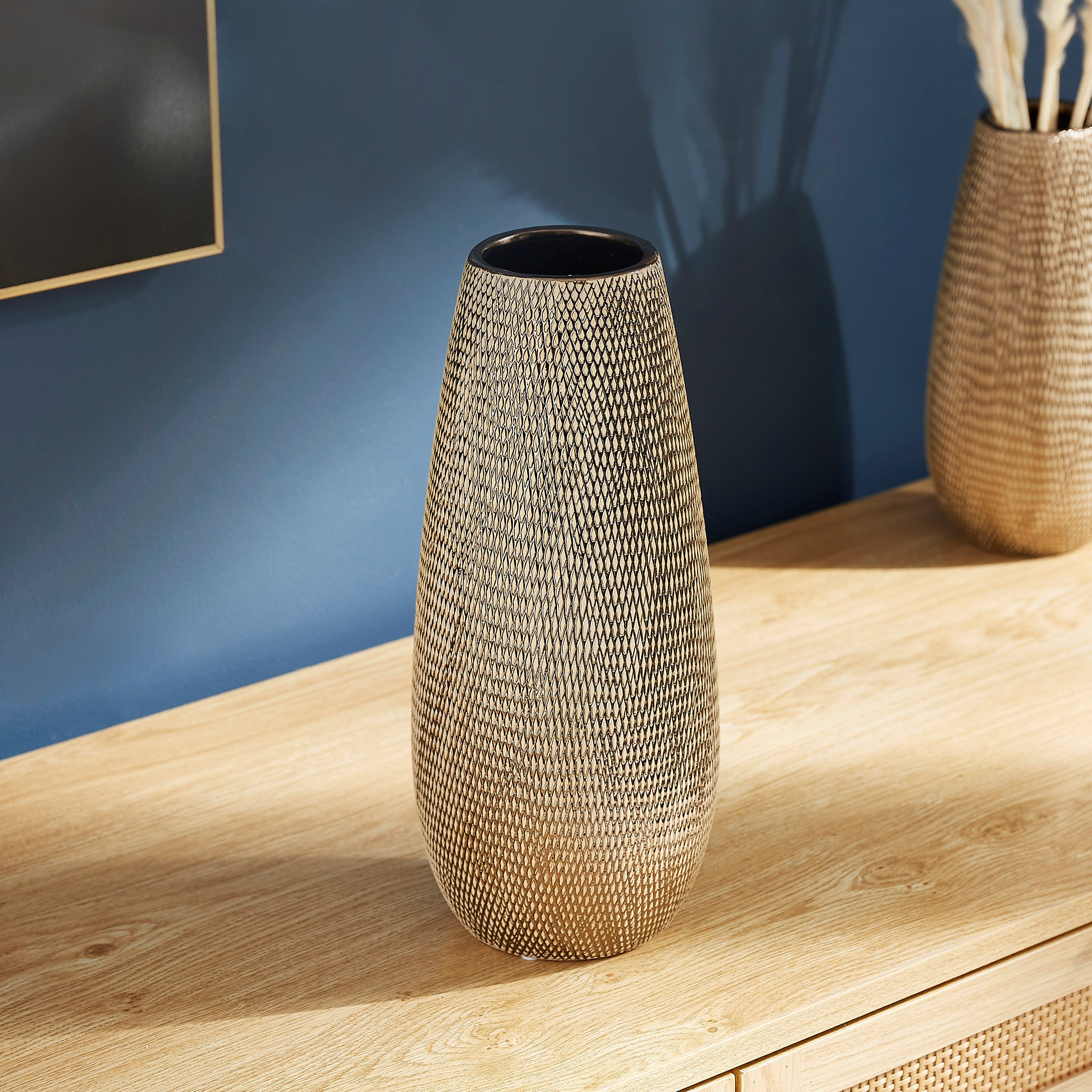 Adra Small Monochrome Ceramic Luxury Vase -  14x14x32 cm-hbxbedroom-decorandaccessories-vases-image-2