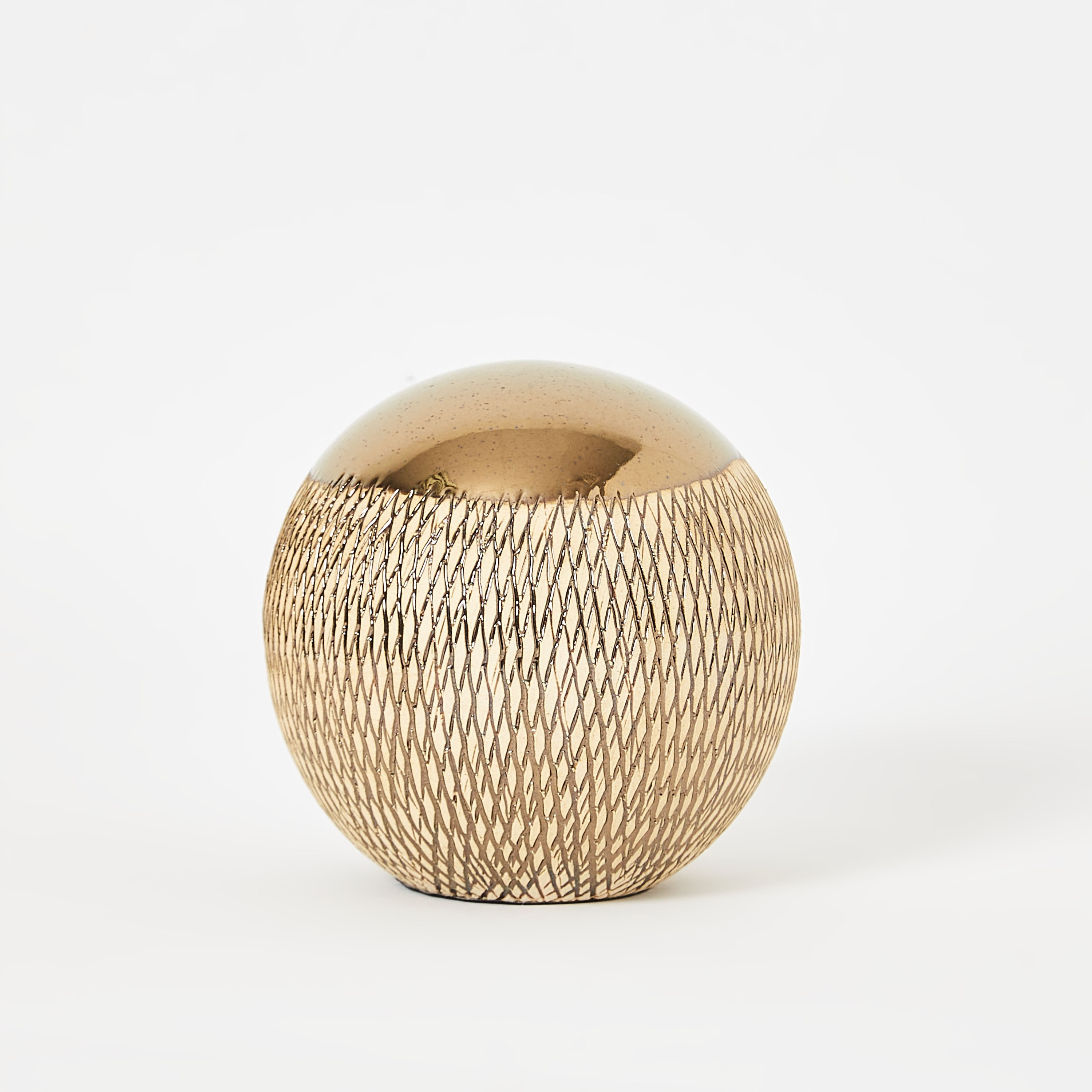 Adra Ceramic Monochrome Luxury Decorative Ball - 10x10x9 cm-hbxhomeware-homedecor-figurinesandornaments-image-4