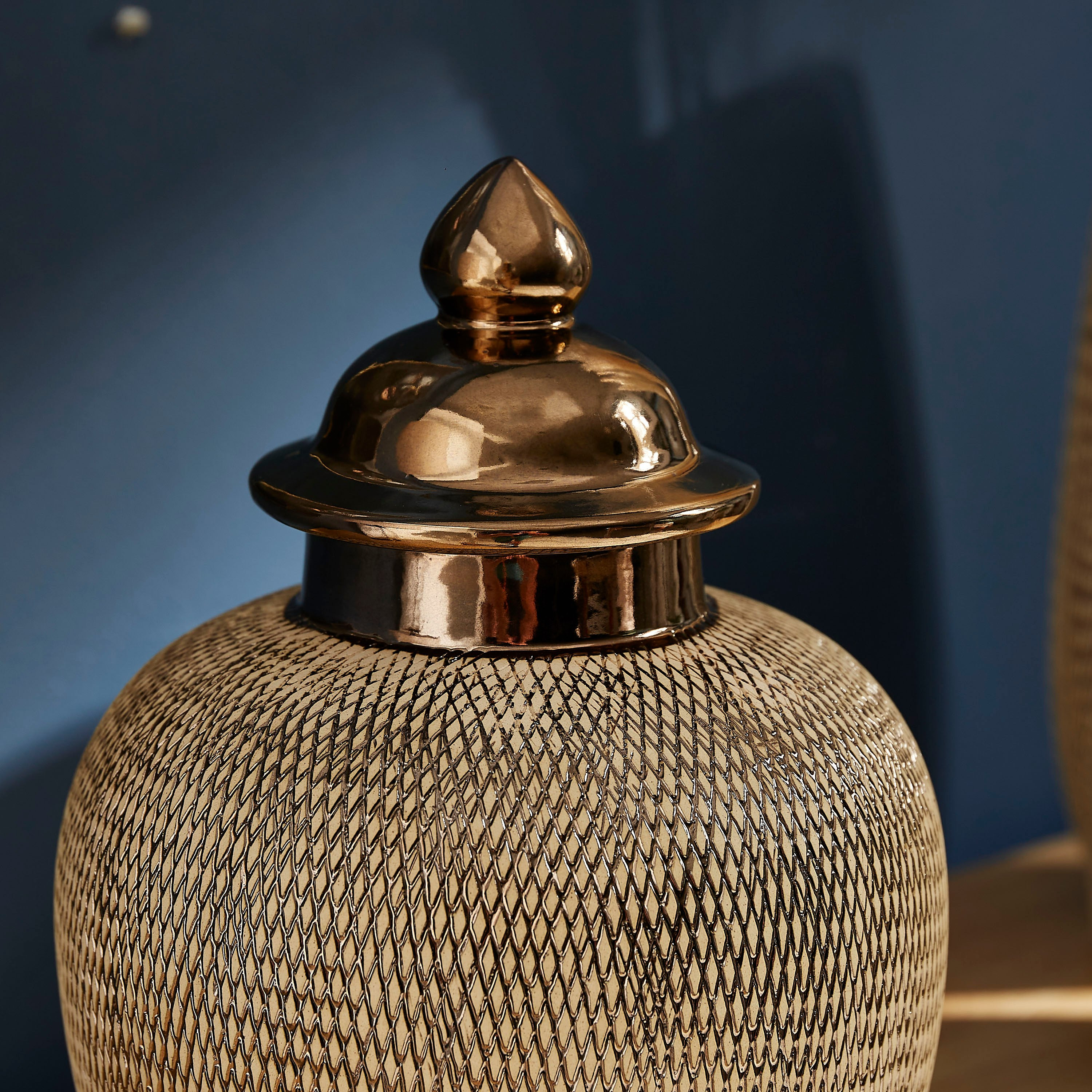 Adra Ceramic Monochrome Luxury Decorative Jar - 18x18x31 cm-hbxhomeware-homedecor-figurinesandornaments-image-3