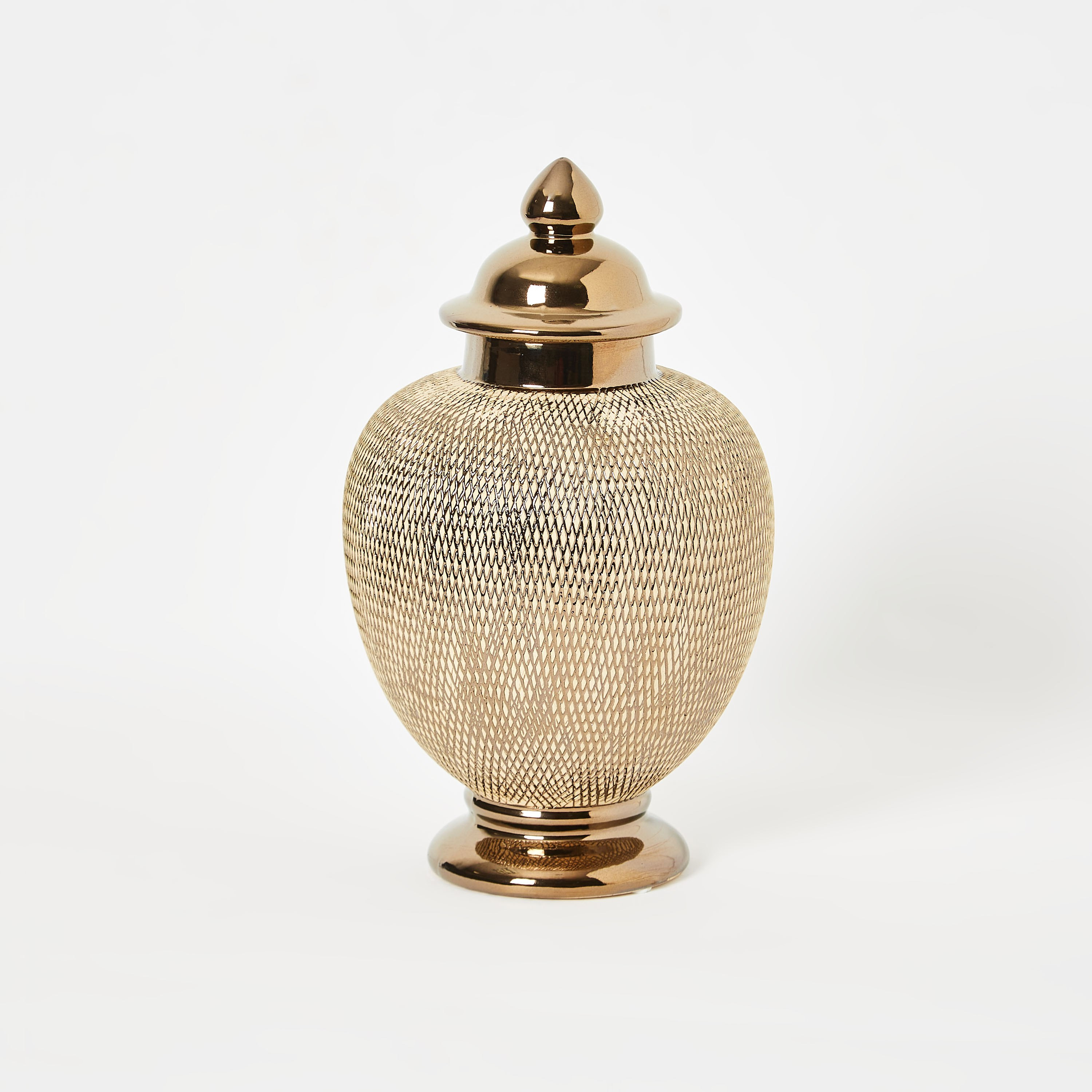 Adra Ceramic Monochrome Luxury Decorative Jar - 18x18x31 cm-hbxhomeware-homedecor-figurinesandornaments-image-5