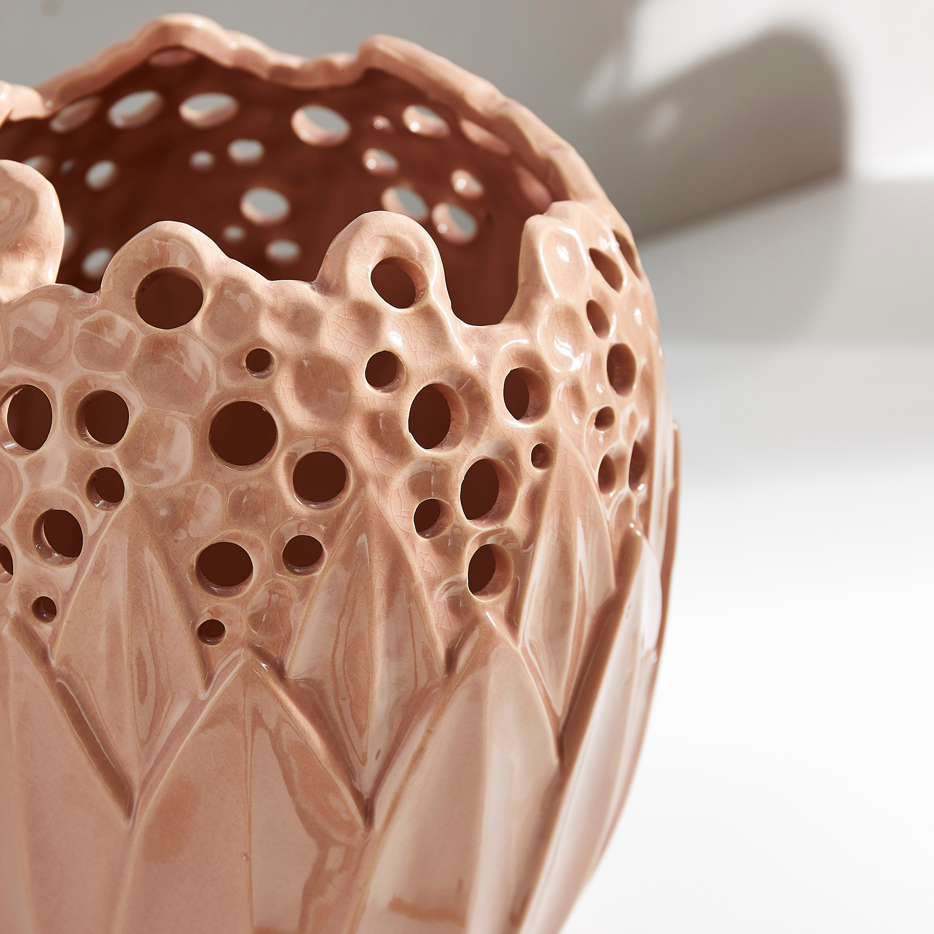 Adra Ceramic Floral 3D Vase - 20.5x20.5x26 cm-hbxbedroom-decorandaccessories-vases-image-3