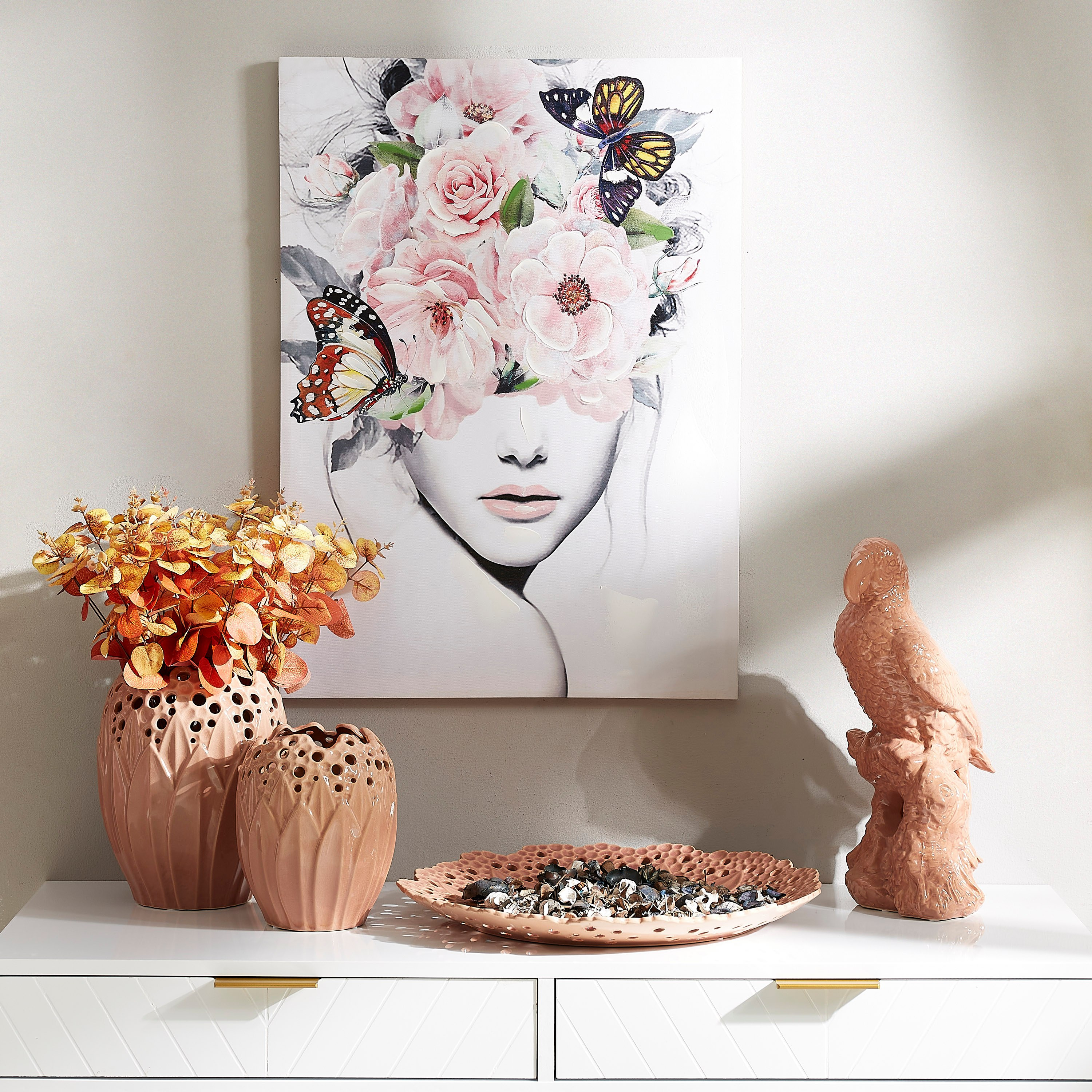 Adra Ceramic Floral 3D Vase - 20.5x20.5x26 cm-hbxbedroom-decorandaccessories-vases-image-4