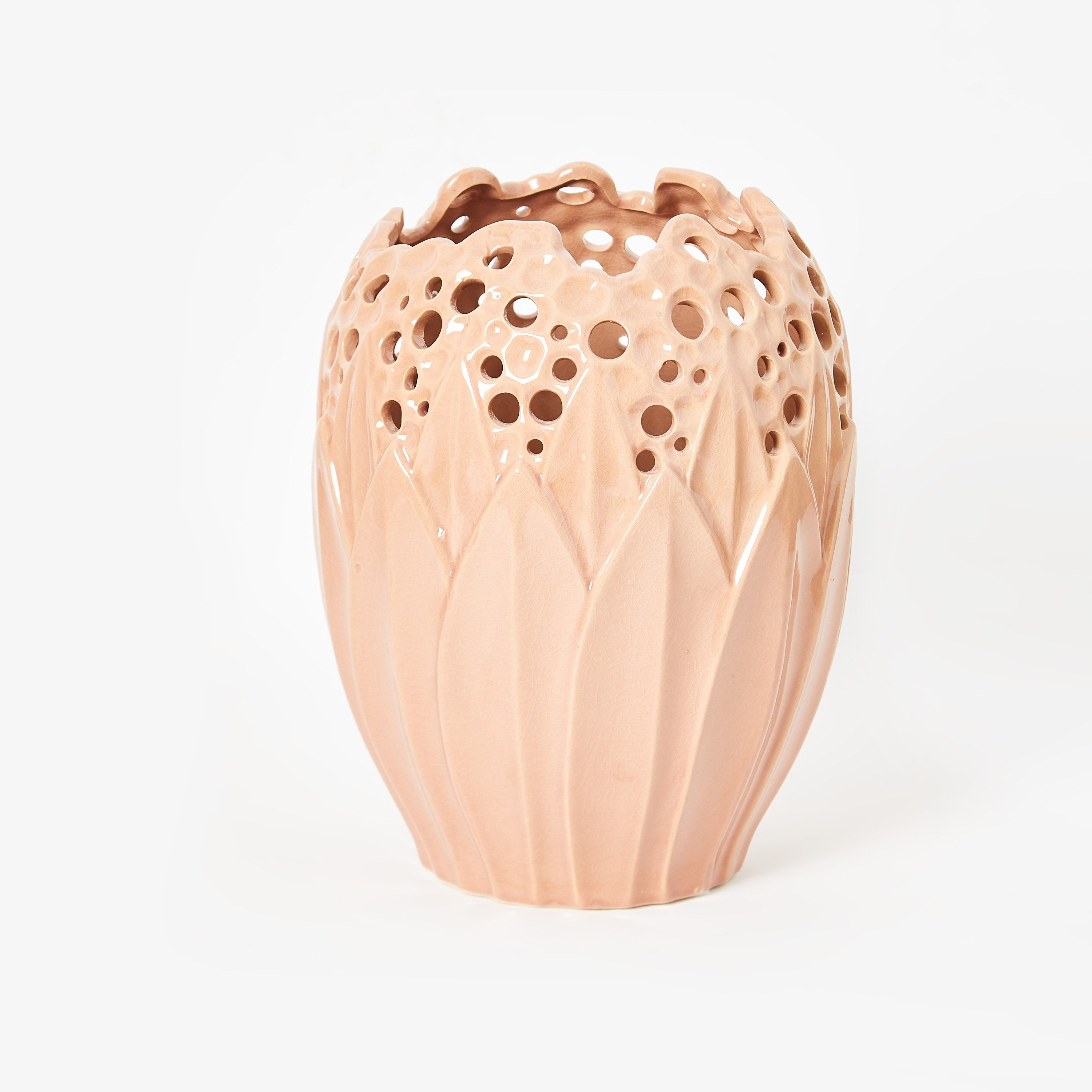 Adra Ceramic Floral 3D Vase - 20.5x20.5x26 cm-hbxbedroom-decorandaccessories-vases-image-5