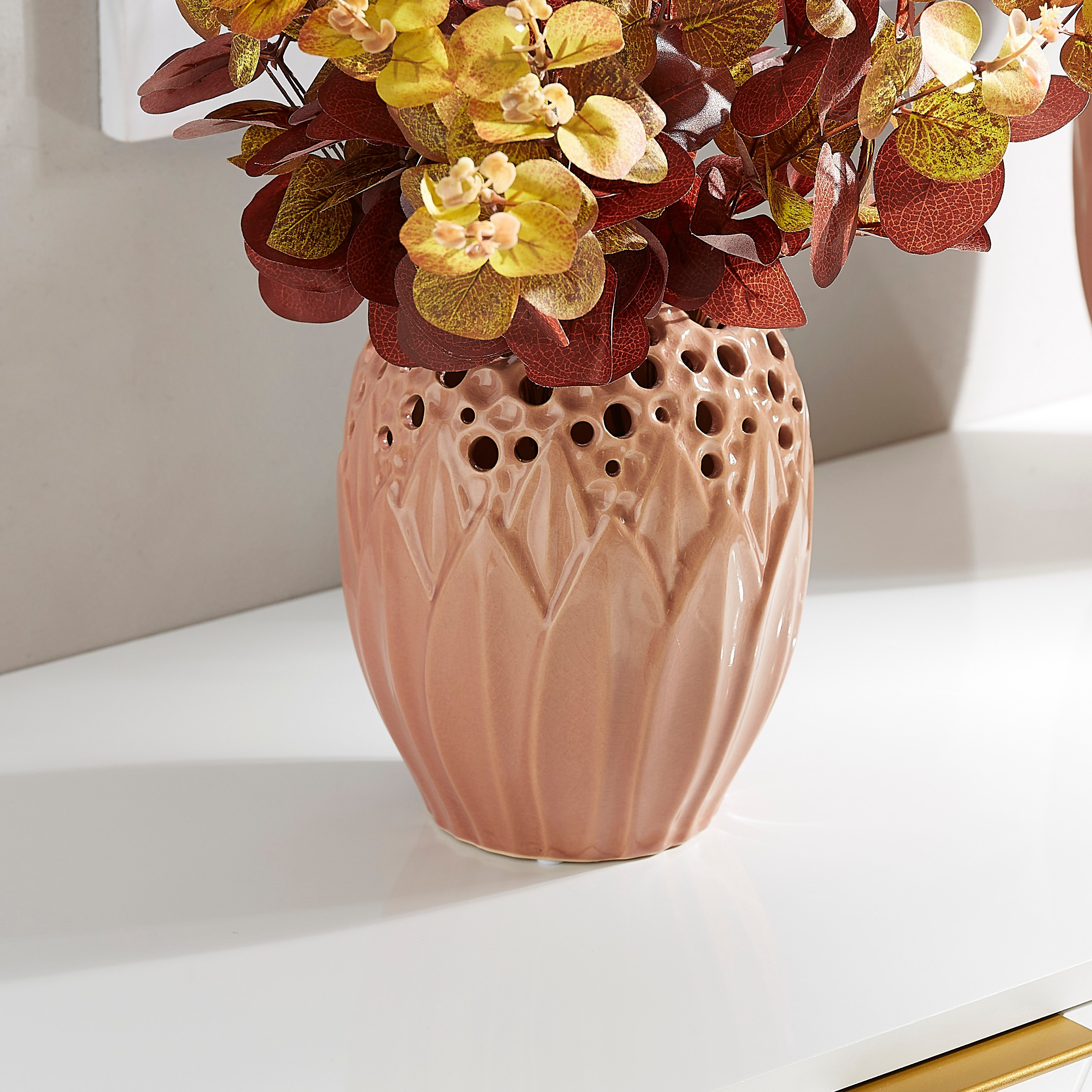 مزهرية سيراميك صغيرة ثلاثية الأبعاد من أدرا - 16.5x16.5x20 سم-hbxbedroom-decorandaccessories-vases-image-1