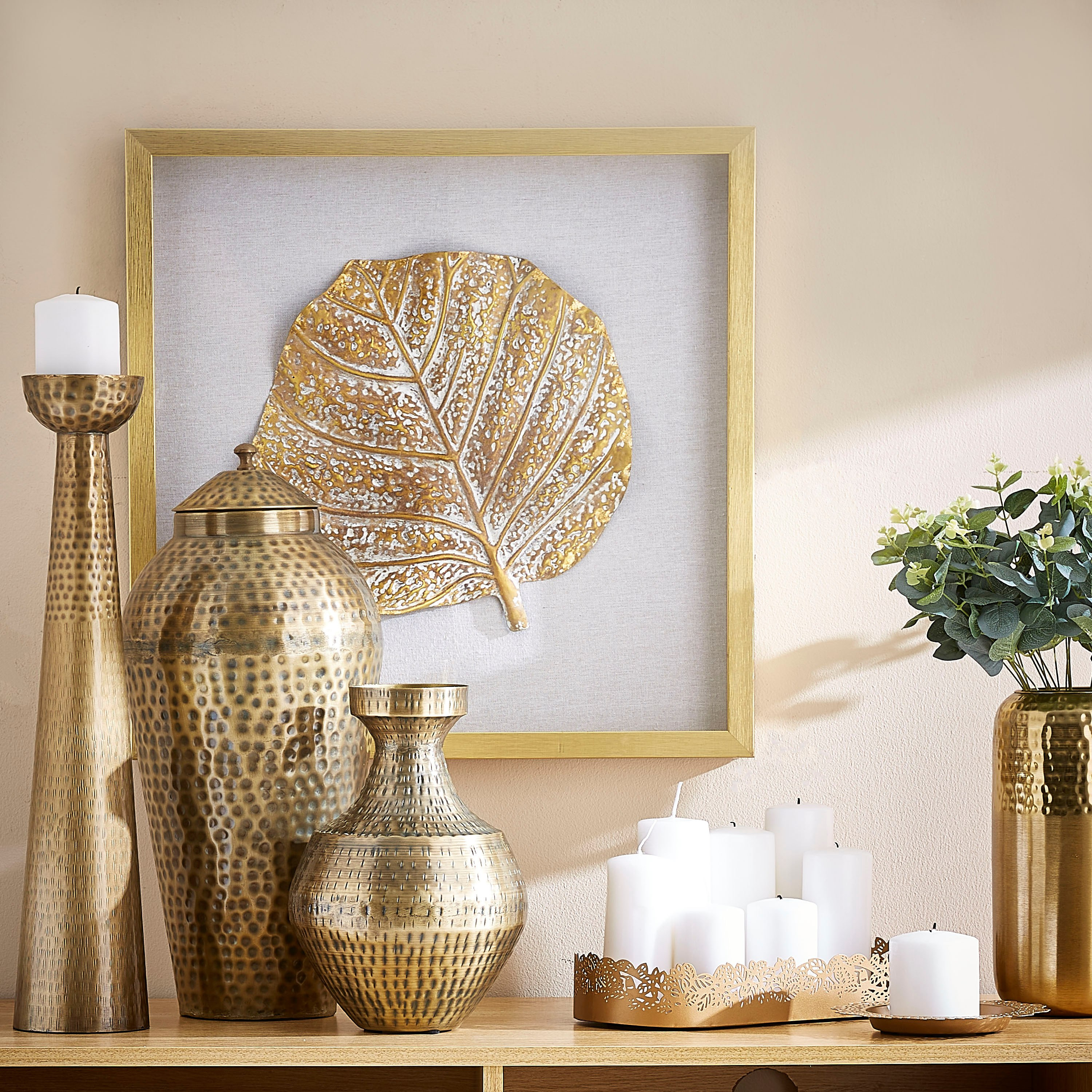 صحن شموع بيضاوي الشكل باروك معدني من نواه - 35 × 15 سم-hbxlivingroom-decorandaccessories-candleholders-image-4