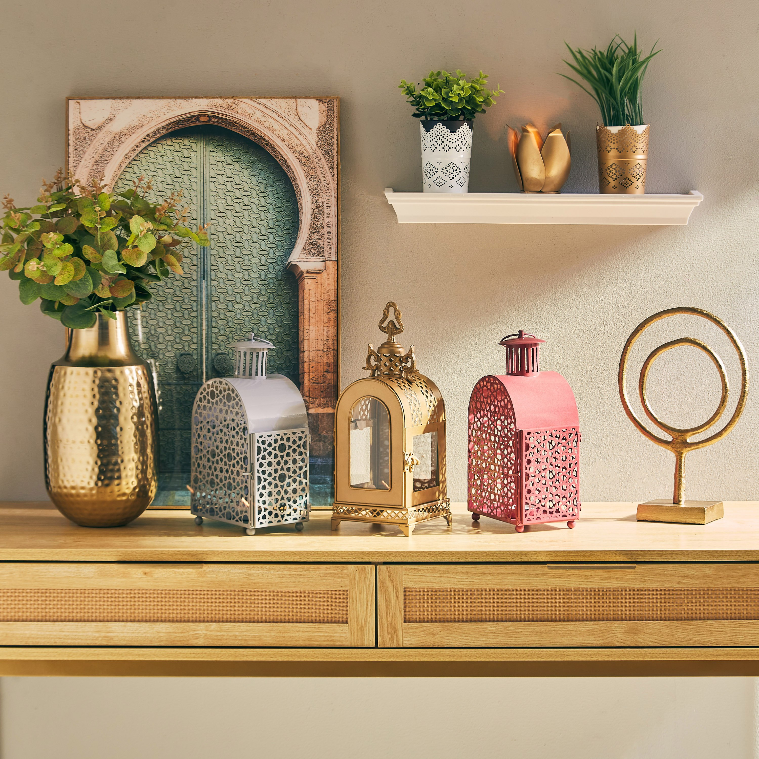 حامل شموع صغيرة معدني ذهبي لوتس من نواه - 12 × 12 × 10 سم-hbxlivingroom-decorandaccessories-candleholders-image-4