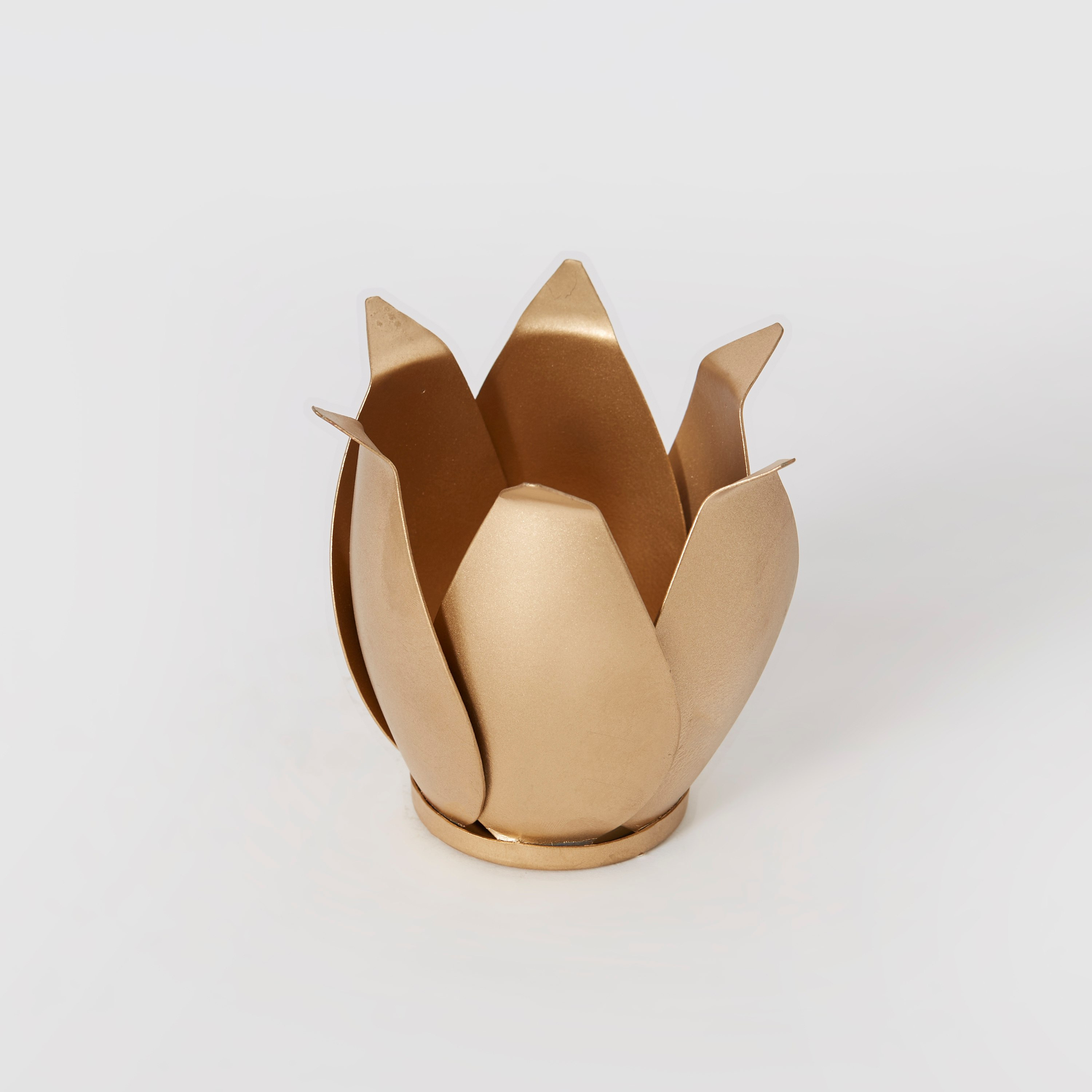 حامل شموع صغيرة معدني ذهبي لوتس من نواه - 12 × 12 × 10 سم-hbxlivingroom-decorandaccessories-candleholders-image-5