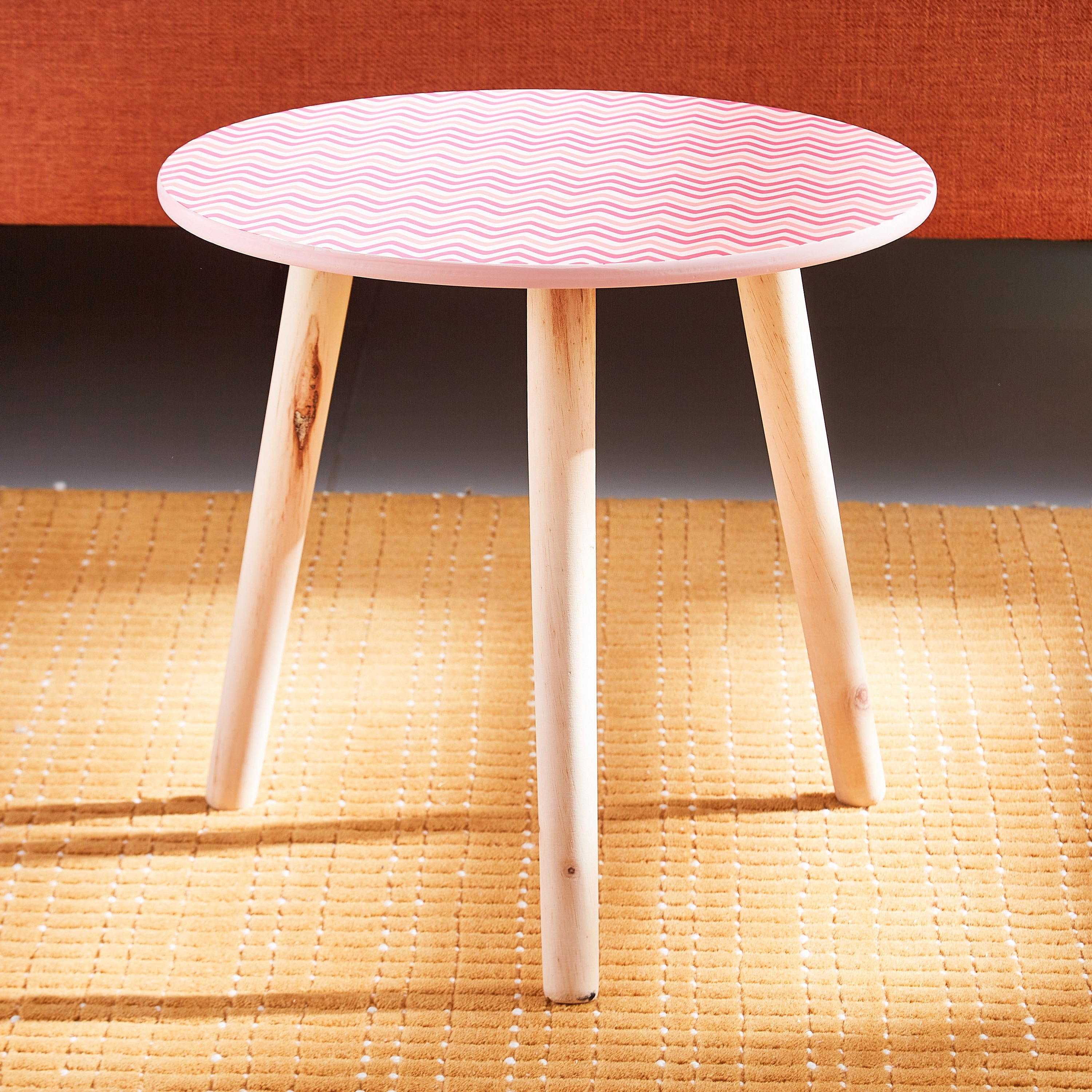 Indie Vibe Zyla MDF Printed Chevron Accent Table - 49x42x42.5 cm-PROMO_HB_AE_B1G1_250925-image-1