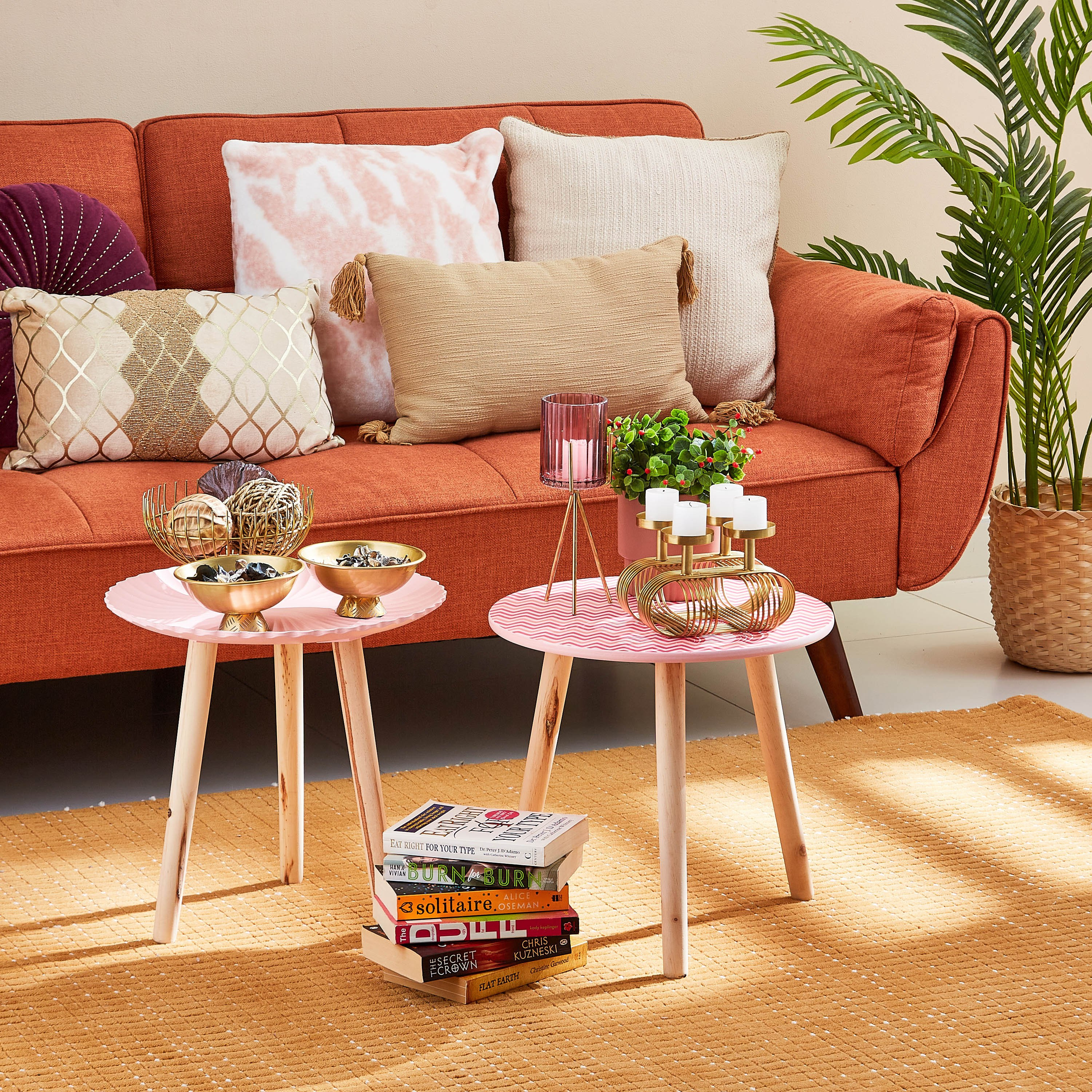 Indie Vibe Zyla MDF Etched Enchanted Accent Table - 46.5x46.5x28 cm-hbxfurniture-livingroom-endtables-image-4