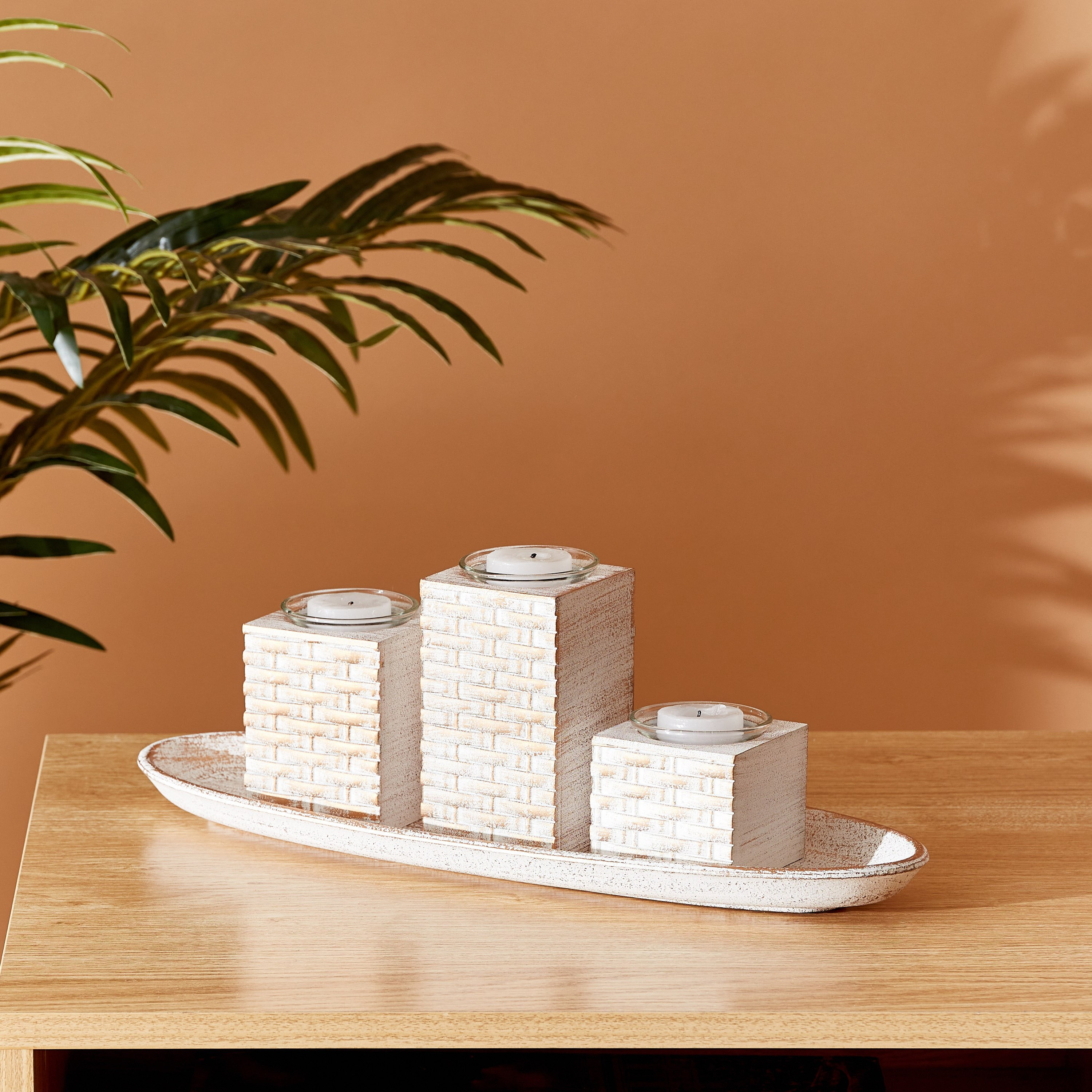Zyla Basket Weave Candleholder - 39x14x13 cm-hbxlivingroom-decorandaccessories-candleholders-image-1