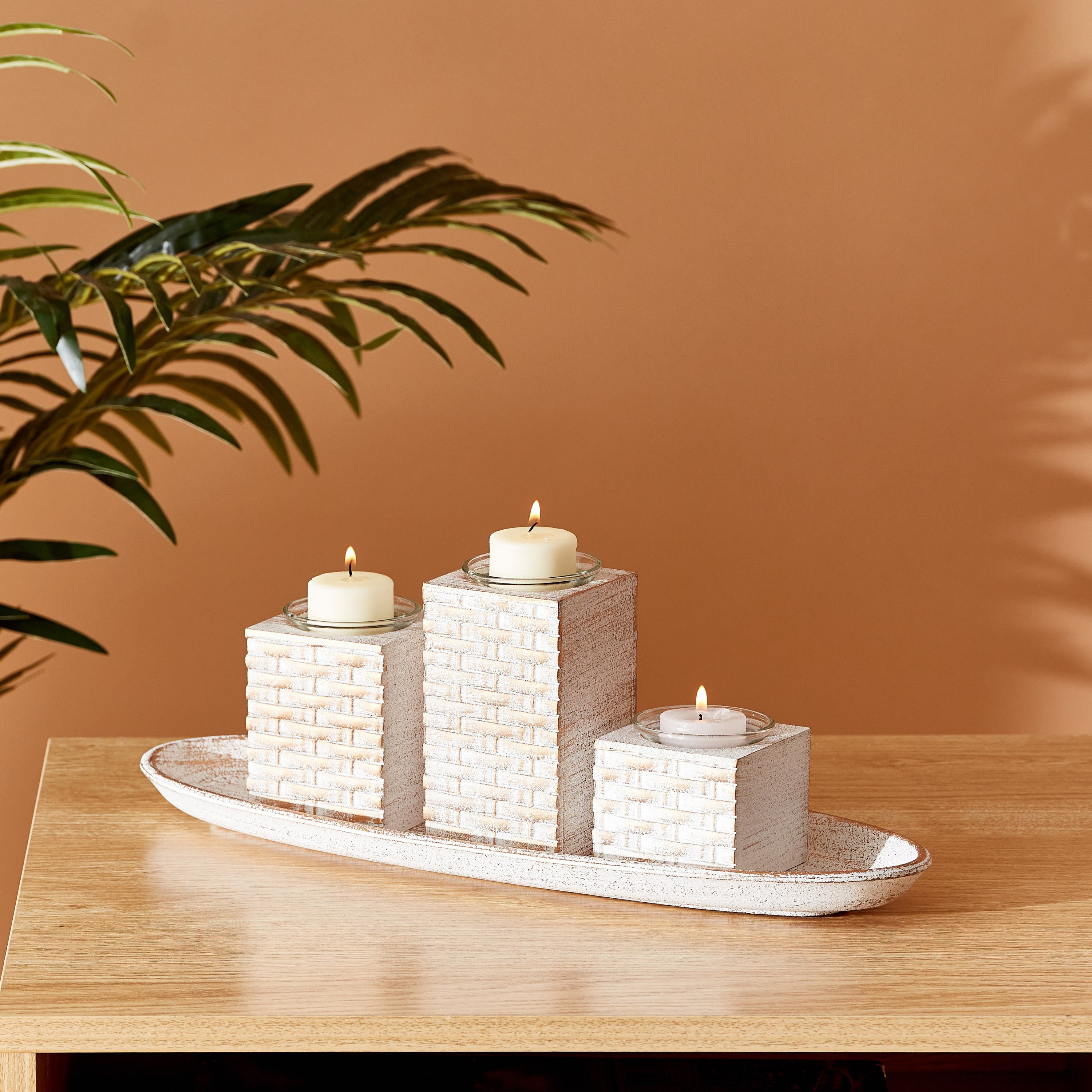 Zyla Basket Weave Candleholder - 39x14x13 cm-hbxlivingroom-decorandaccessories-candleholders-image-2