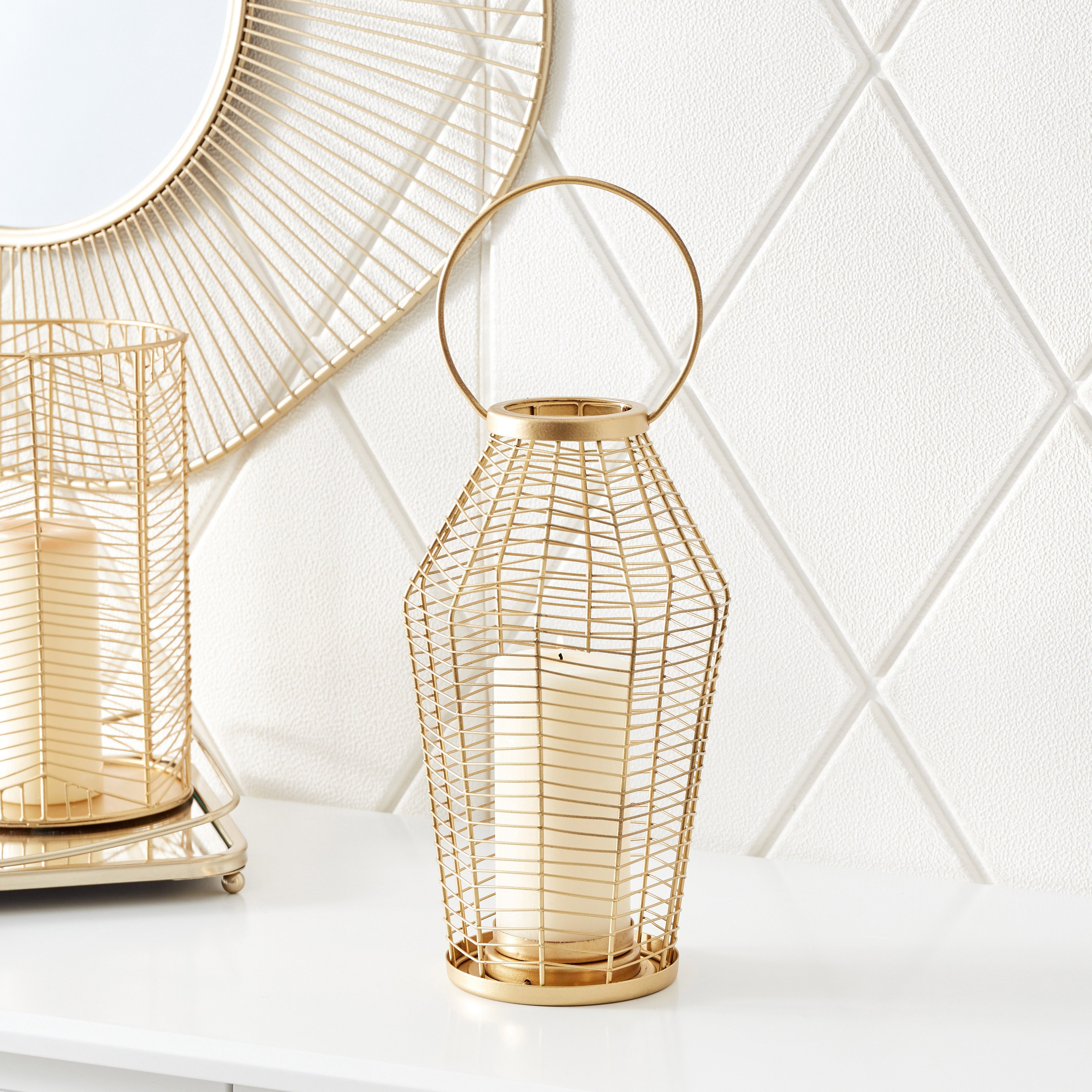 حامل شموع بسلك معدني من لميا - 17x17x28 26سم-hbxlivingroom-decorandaccessories-candleholders-image-1