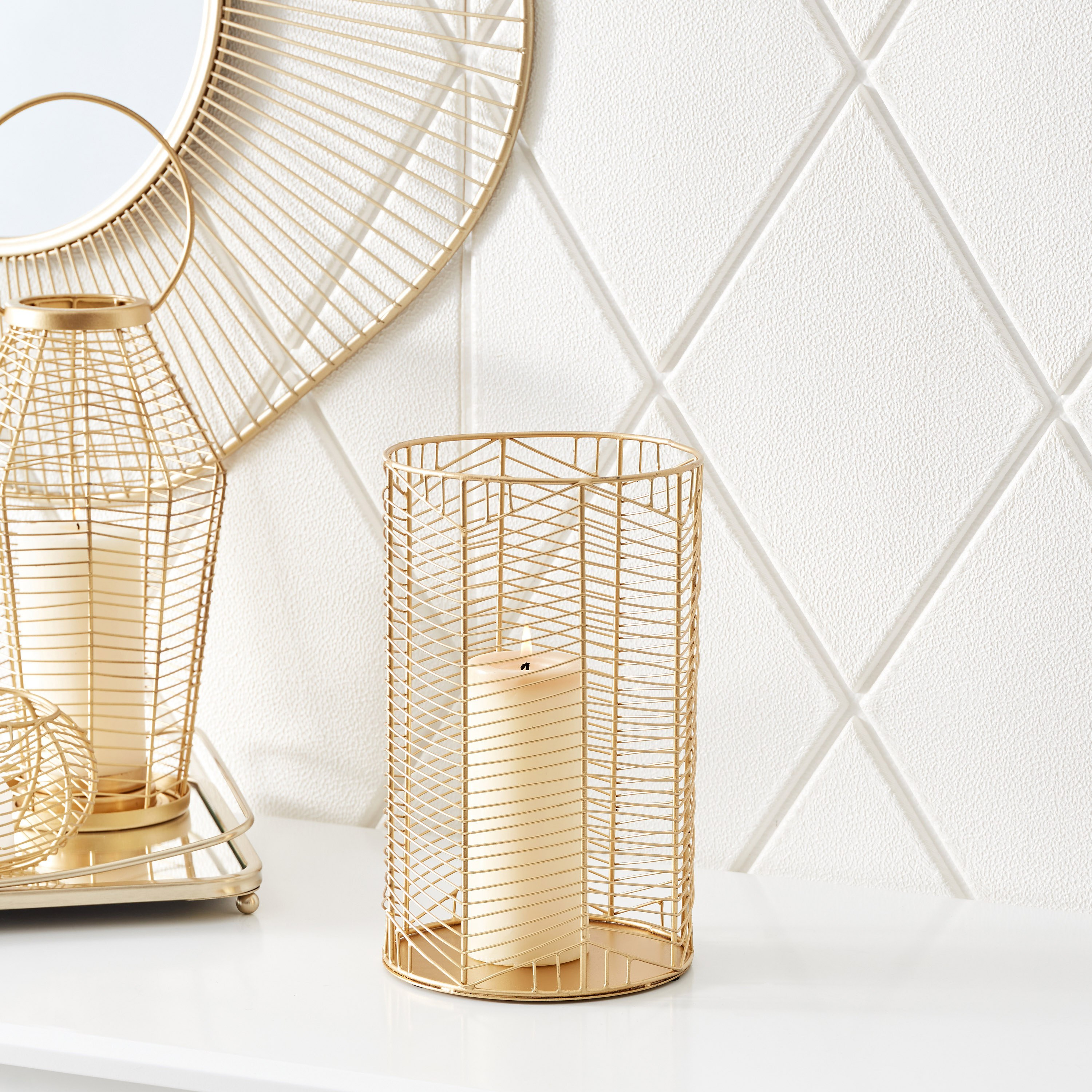 Lamya Metal Wire Candleholder - 5x15x26 cm-hbxlivingroom-decorandaccessories-candleholders-image-1
