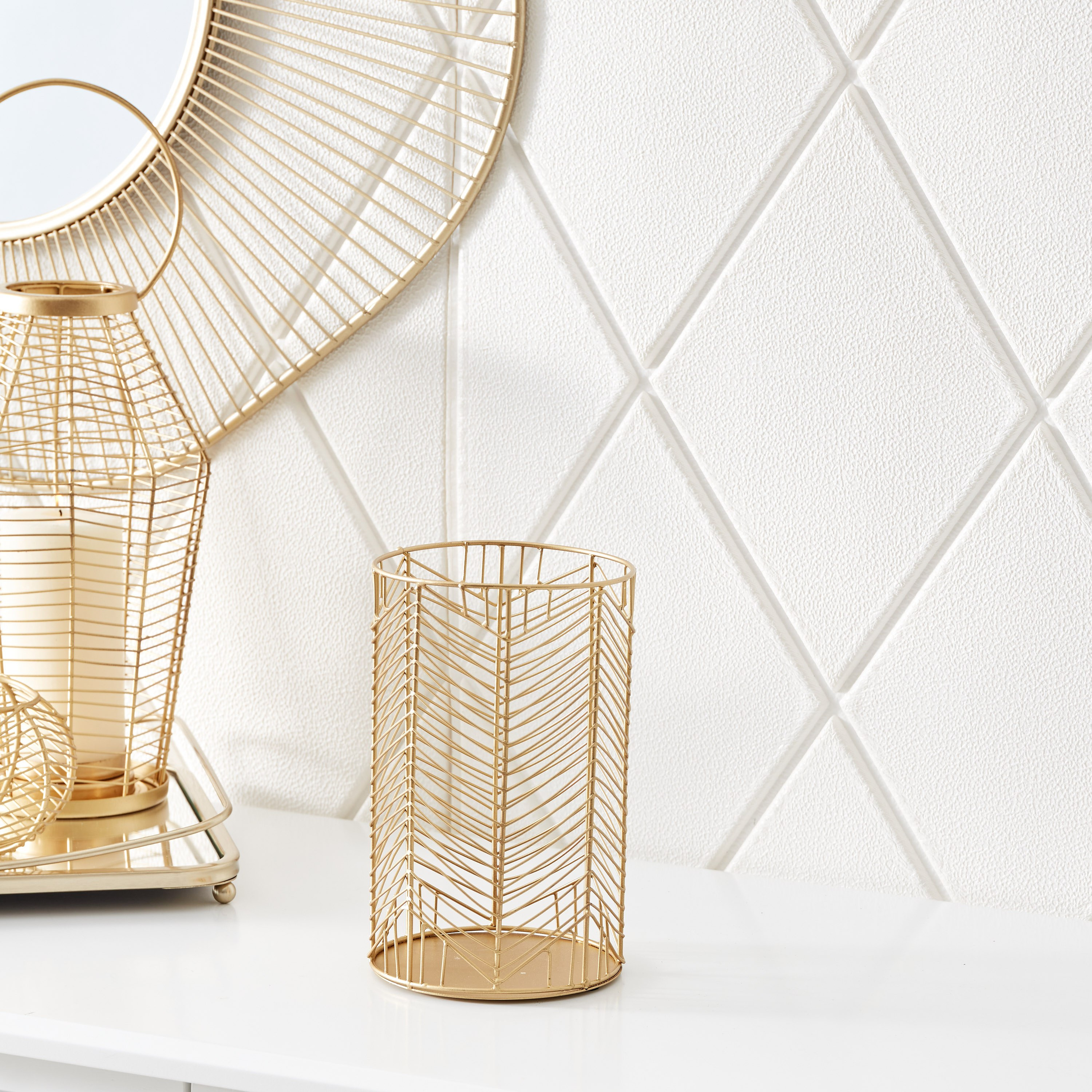 حامل شموع بتصميم أسلاك معدنية من لميا - 13x13x20 سم-hbxlivingroom-decorandaccessories-candleholders-image-2