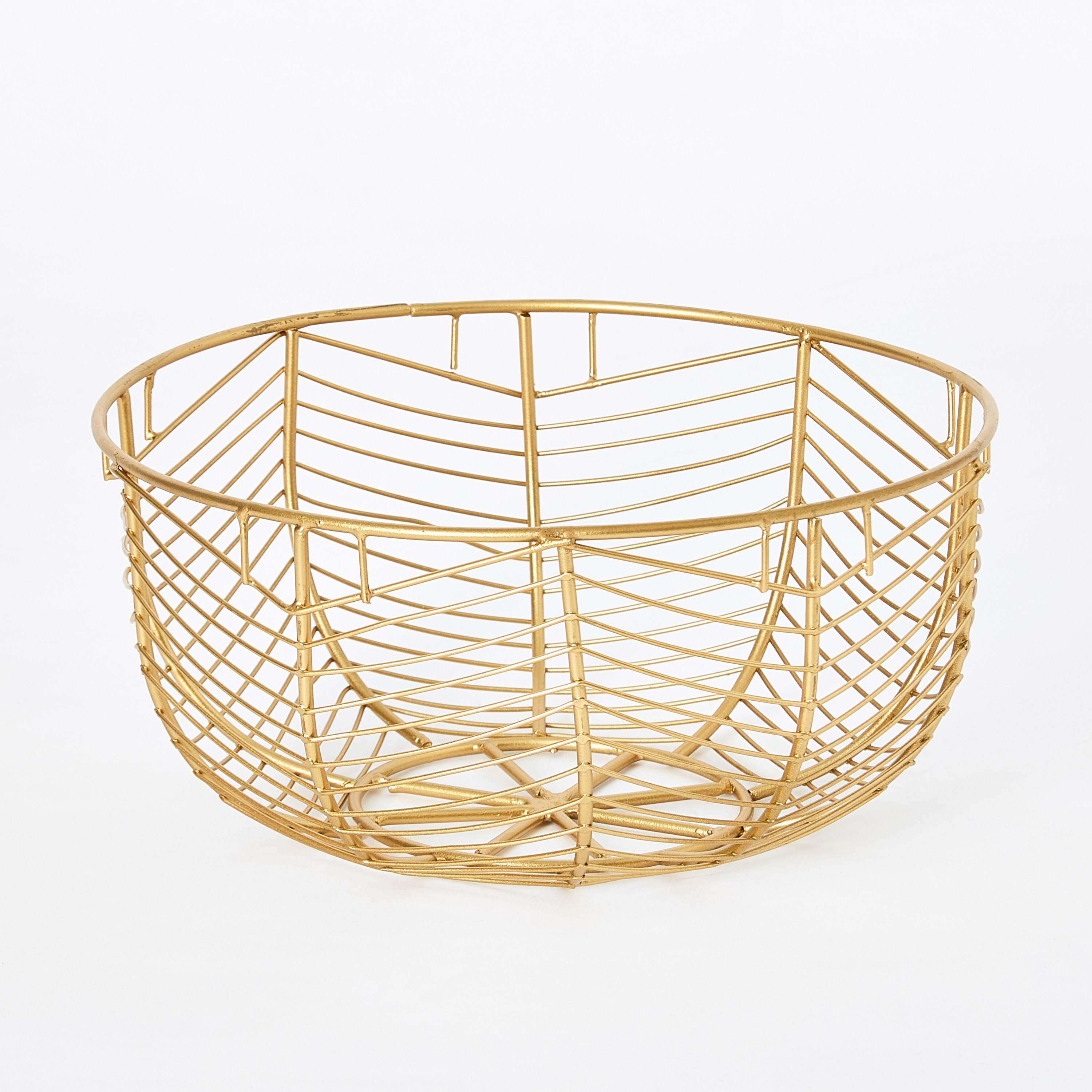 Lamya Metal Wire Sphere Bowl Basket - 20x20x10 cm-hbxdecorandfurnishings-homeaccessories-bowls-image-5