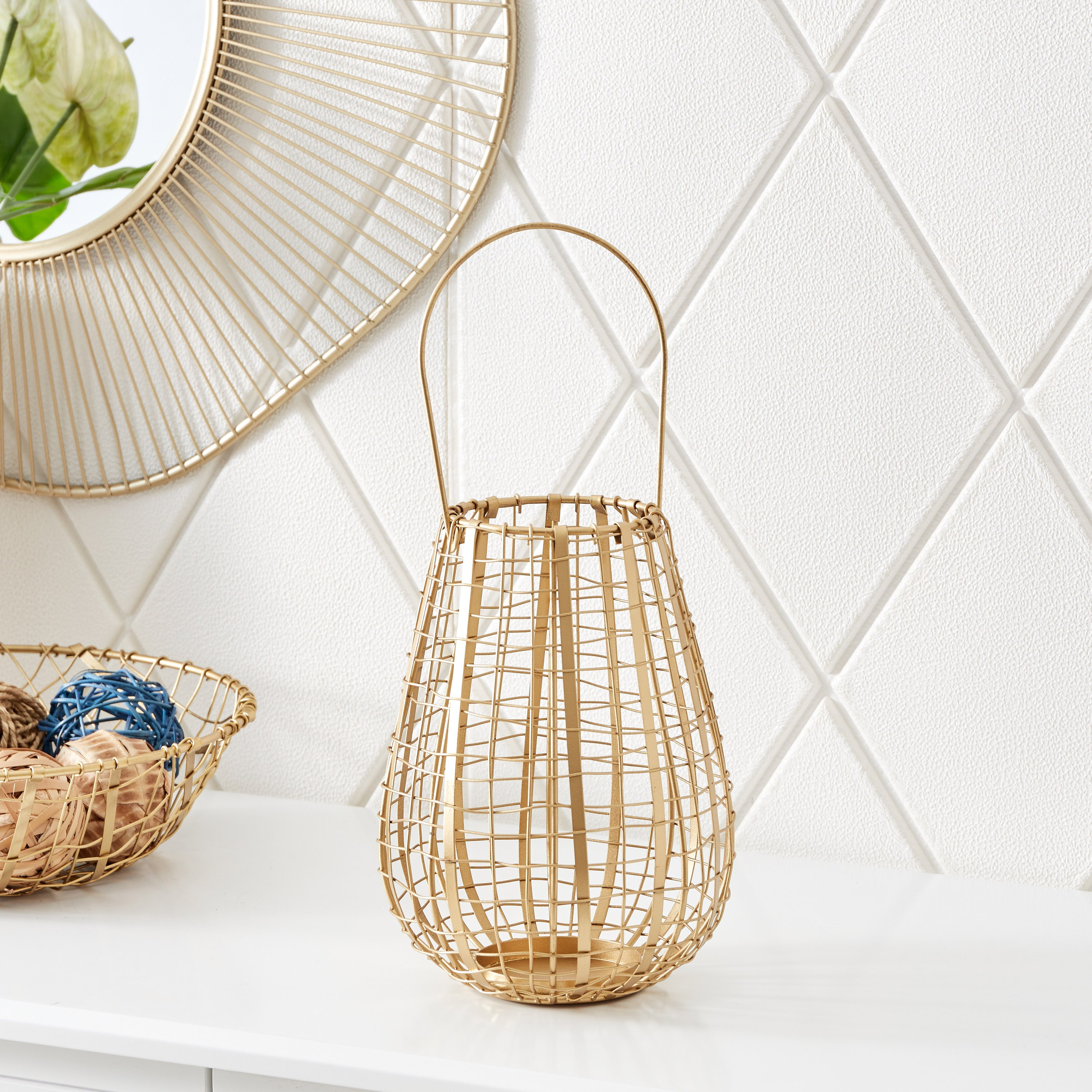 فانوس كاروهات بسلك معدني من لميا - 18x18x25 26سم-PROMO_HB_AE_B1G1_250925-image-2