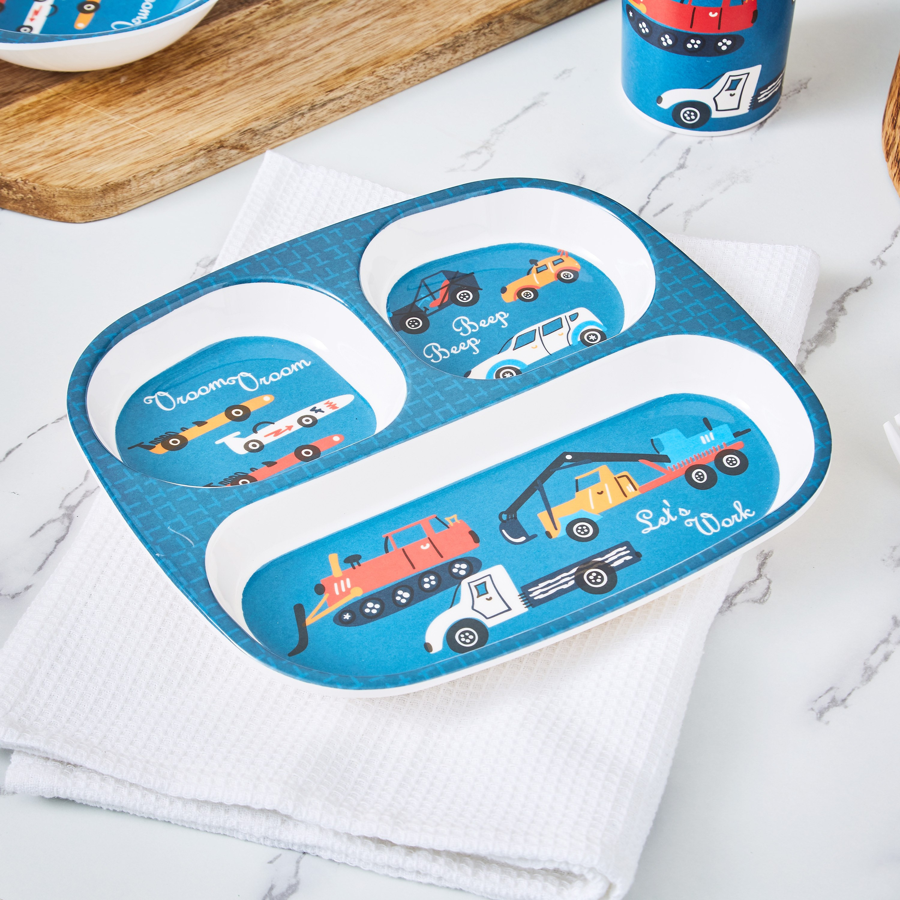 Transport 3-Partition Rectangular Plate - 24x21.5 cm-hbxhomeware-hbxkidsandyouth-image-1