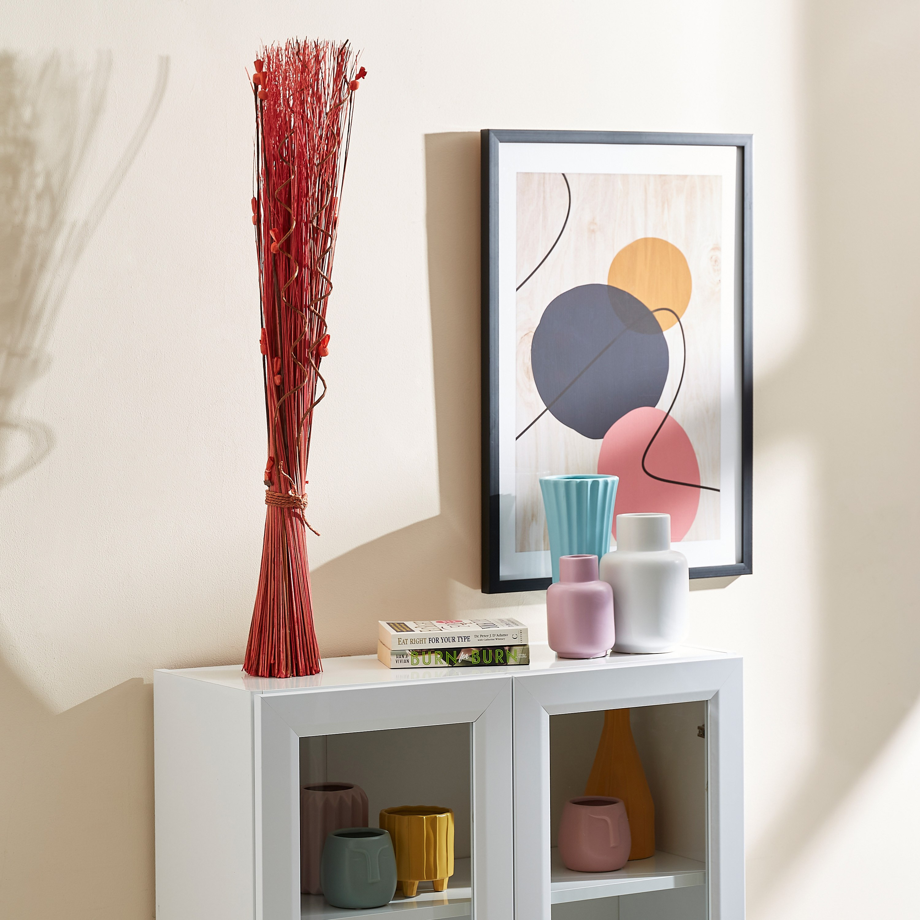 باقة نبات قائمة من إيستيل - 8x8x90 سم-hbxdecorandfurnishings-homeaccessories-artificialflowersandplants-image-4