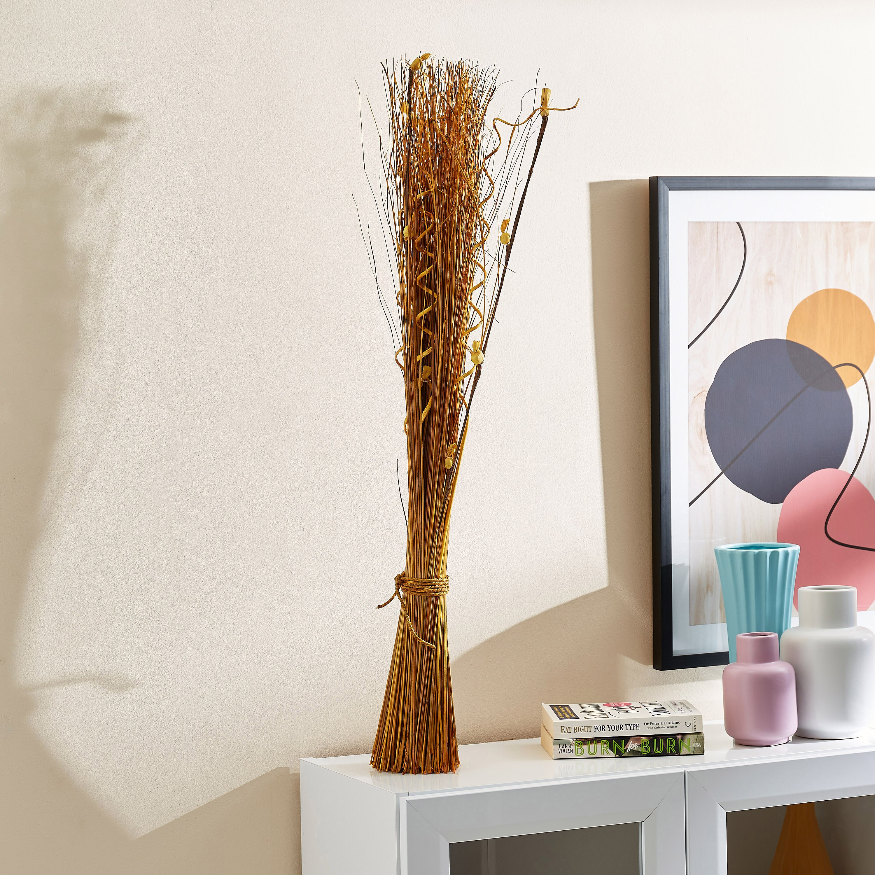باقة نبات قائمة من إيستيل - 8x8x90 سم-hbxdecorandfurnishings-homeaccessories-artificialflowersandplants-image-1