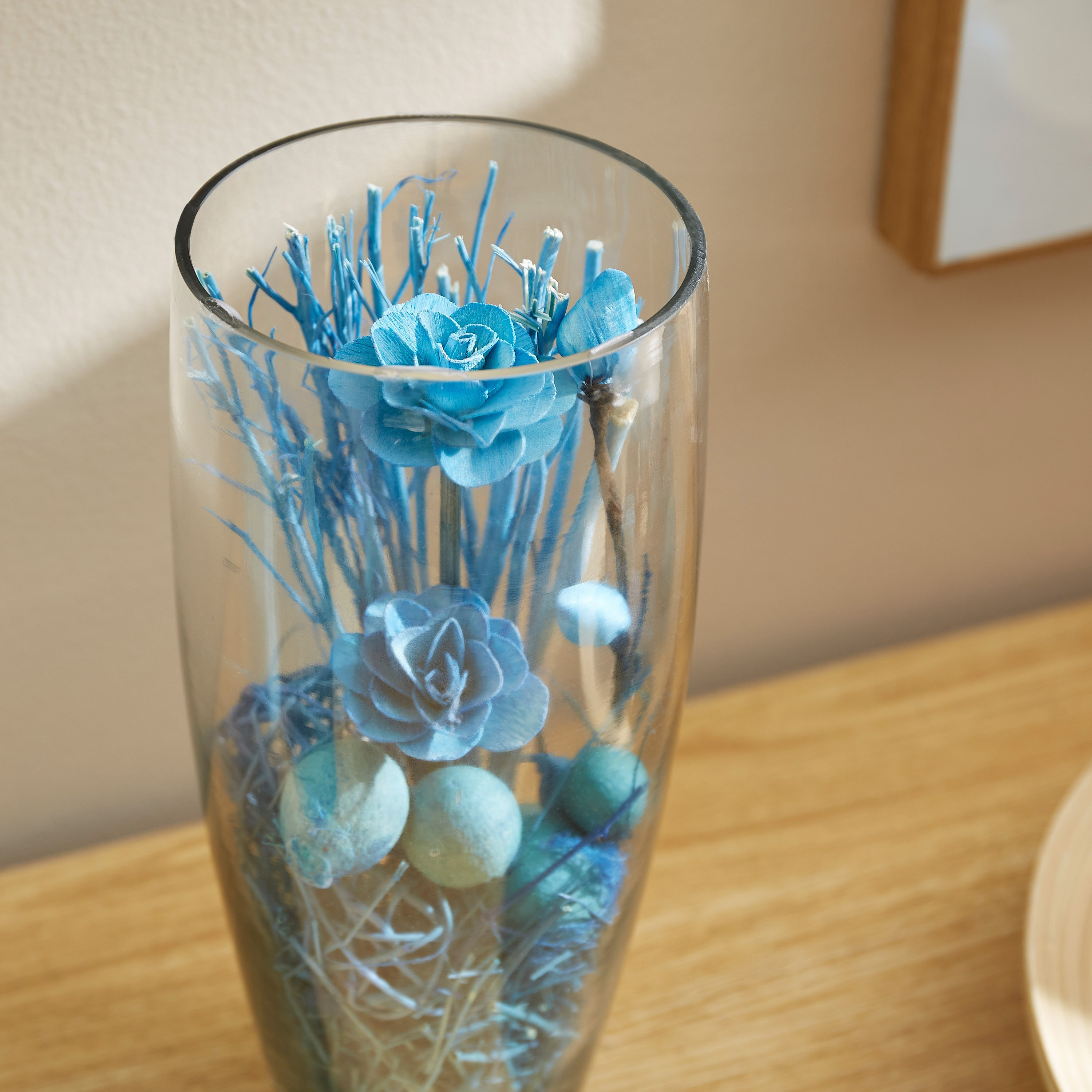 Estelle Decorative Items in Glass Jar - 10x23 cm-hbxdecorandfurnishings-homeaccessories-artificialflowersandplants-image-2