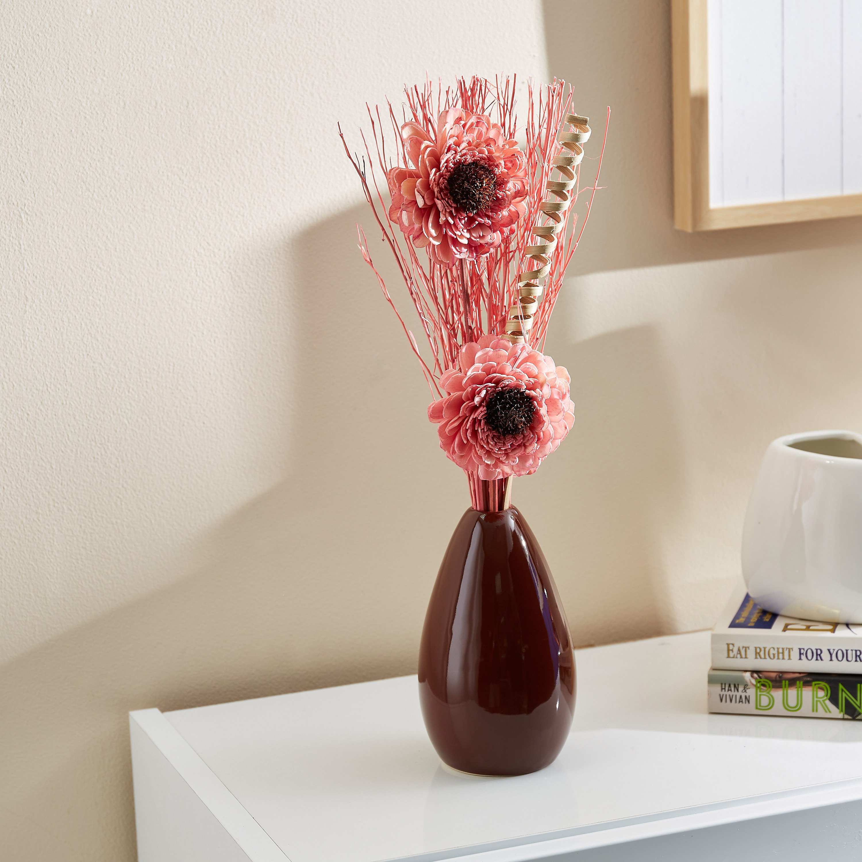 باقة زهور في أصيص سيراميك من إيستيل- 11x11x40 سم-hbxdecorandfurnishings-homeaccessories-artificialflowersandplants-image-1