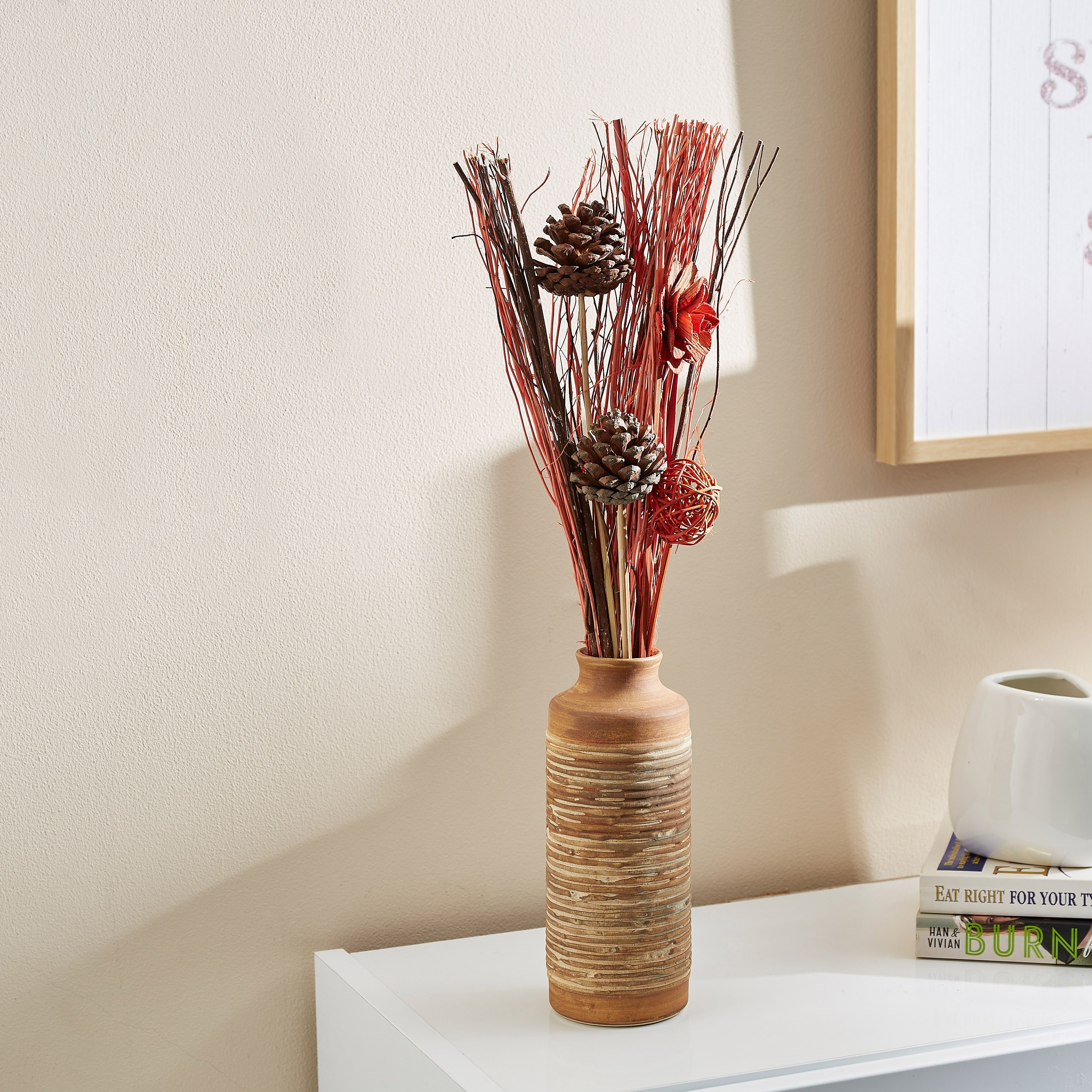 باقة زهور في أصيص سيراميك من إيستيل- 8x20 سم-hbxdecorandfurnishings-homeaccessories-artificialflowersandplants-image-1