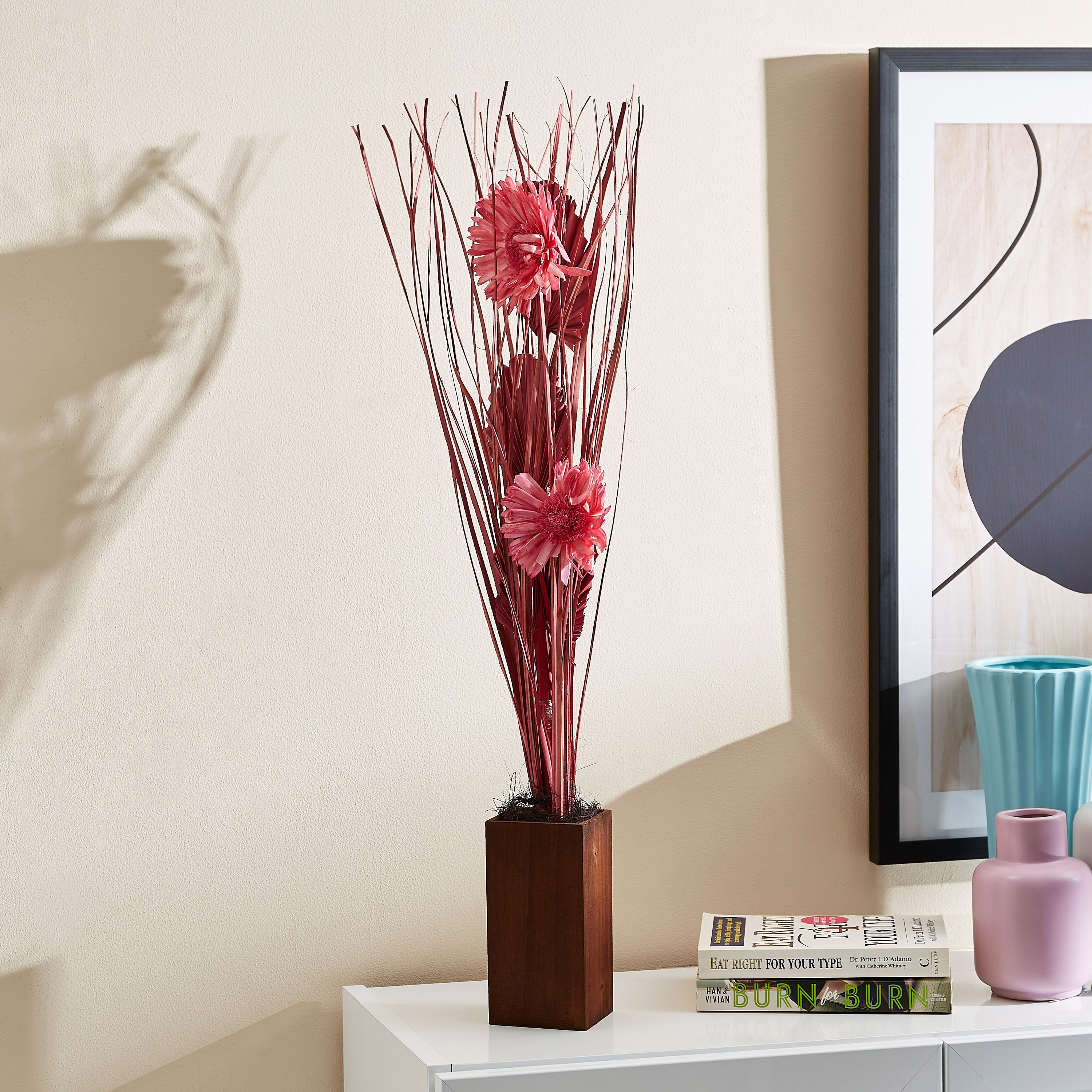 باقة زهور في أصيص خشبي من إيستيل - 8x8x75 سم-hbxdecorandfurnishings-homeaccessories-artificialflowersandplants-image-1