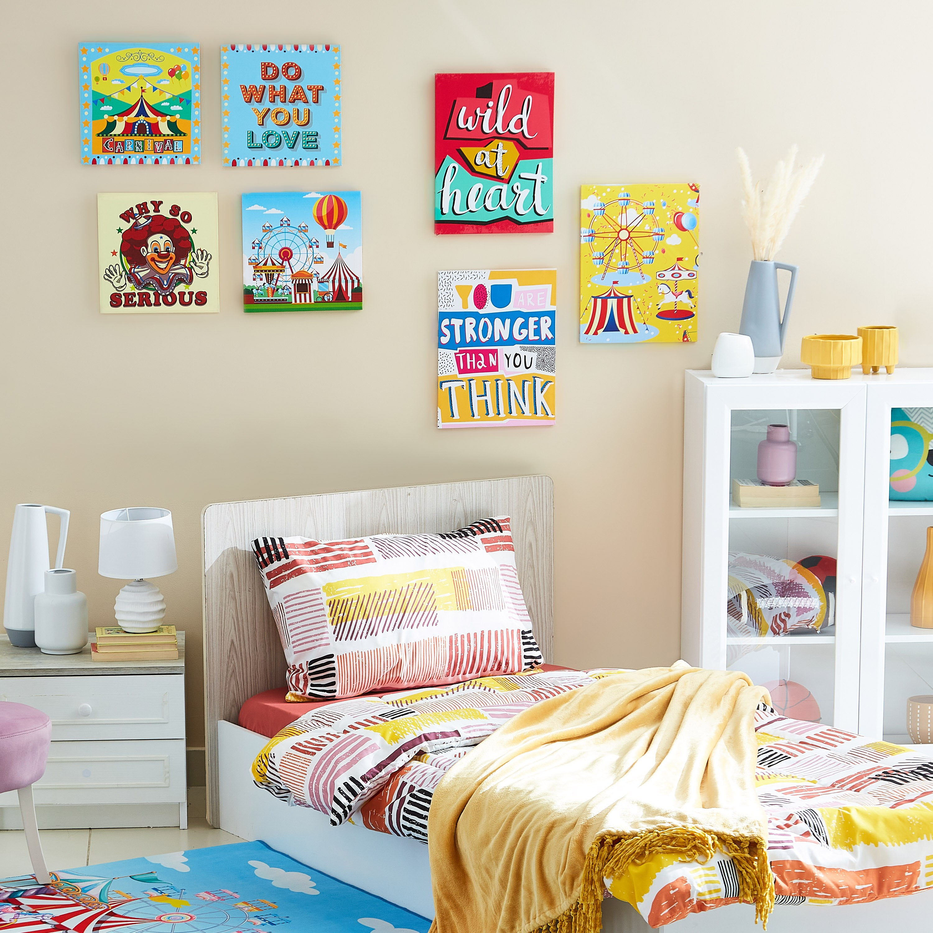 طقم لوحة كانفاس قماشية بطبعات مهرج - قطعتين من أرتيستري - 30x30x1.8 سم-hbxhomeware-hbxkidsandyouth-image-5