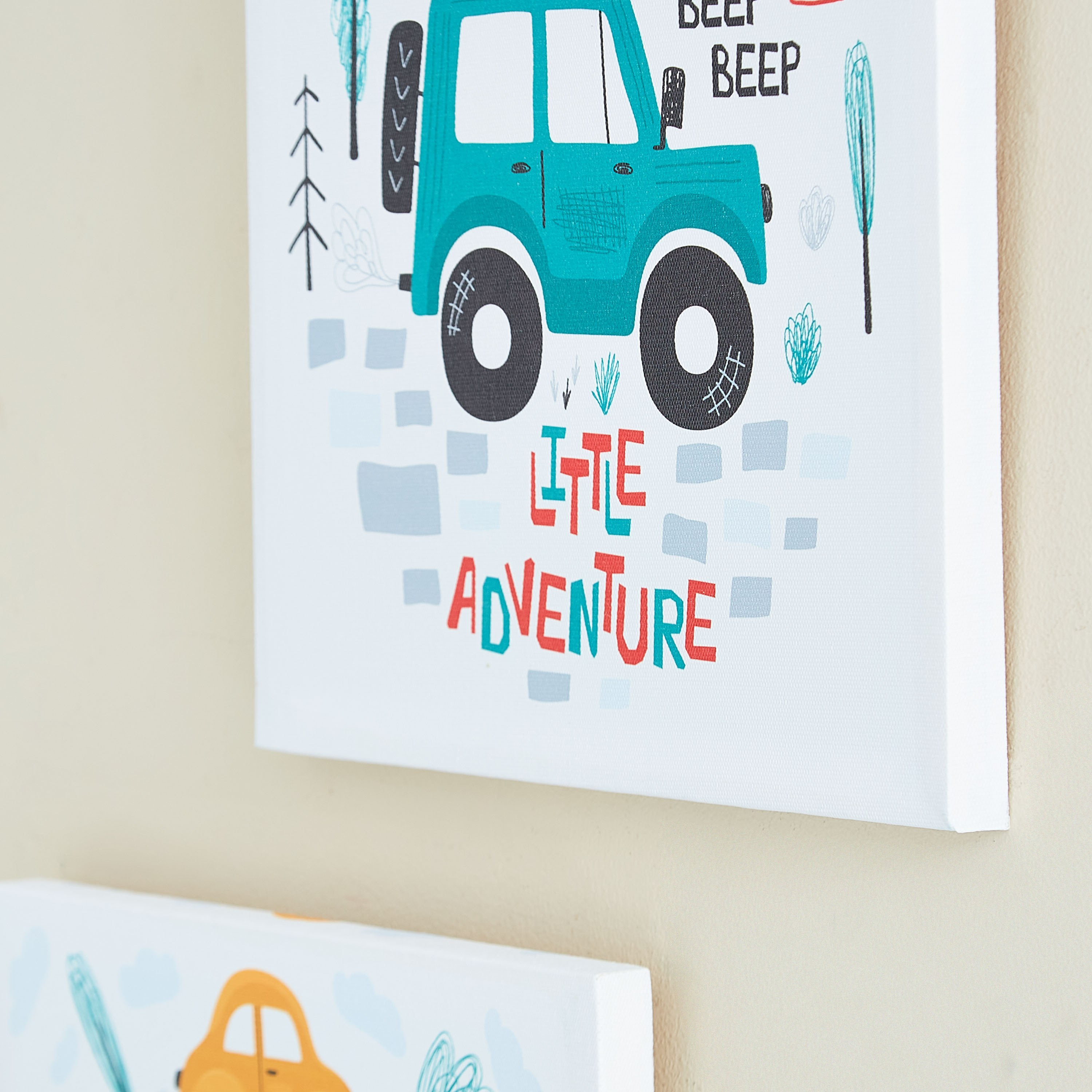 لوحة كانفاس بطبعات سيارات قطعتين من آرتيستري - 30x30x1 سم-hbxhomeware-hbxkidsandyouth-image-3