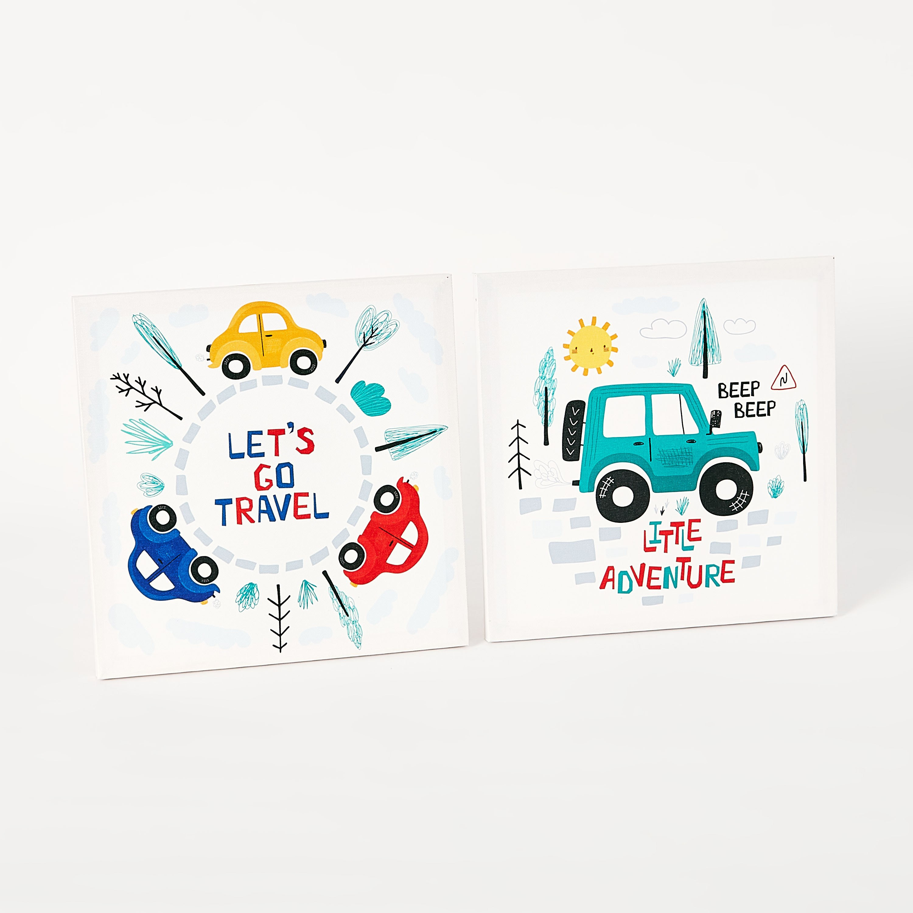لوحة كانفاس بطبعات سيارات قطعتين من آرتيستري - 30x30x1 سم-hbxhomeware-hbxkidsandyouth-image-5