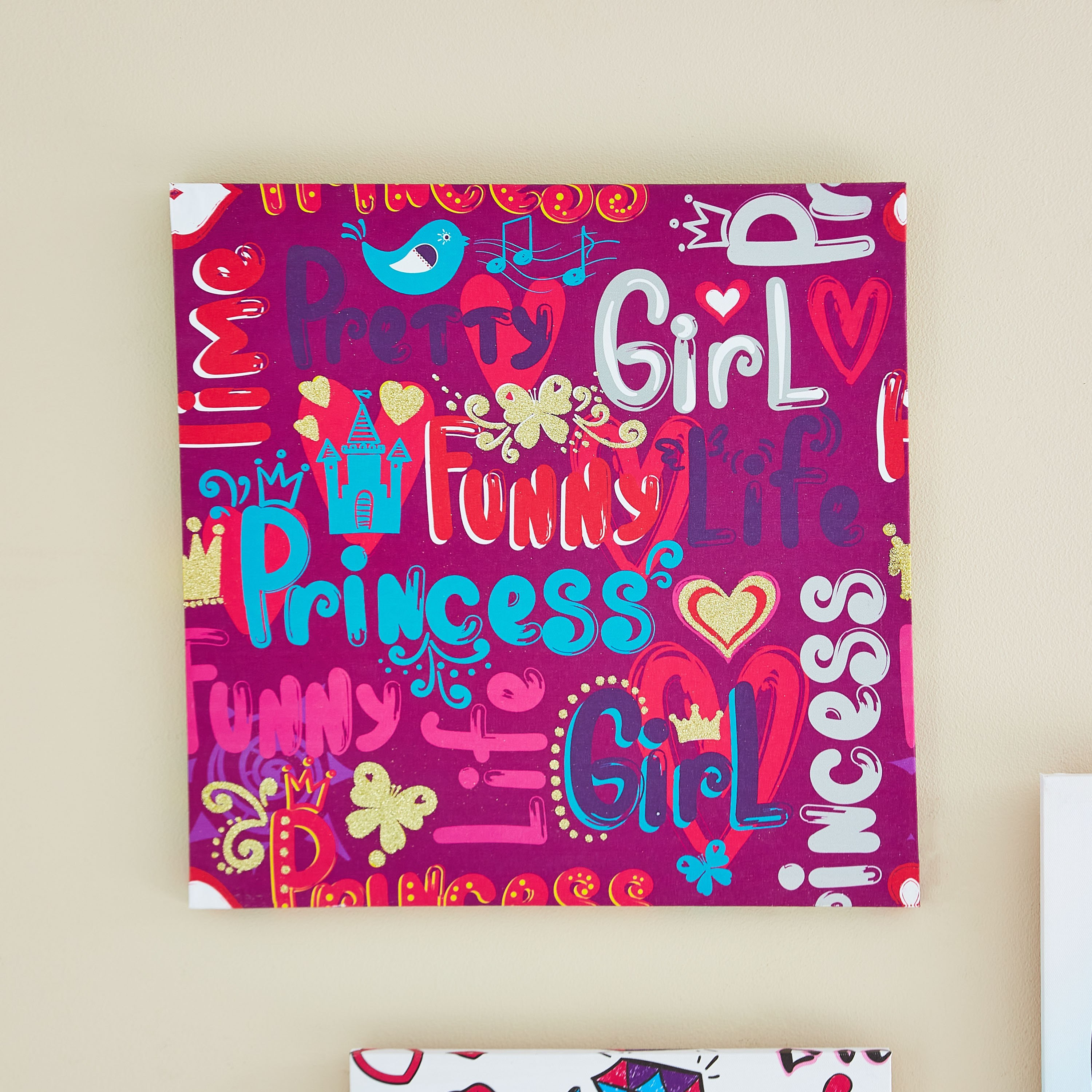 لوحة كانفاس بطبعات برنسيس من آرتيستري - 40x40x1.8 سم-hbxhomeware-hbxkidsandyouth-image-1