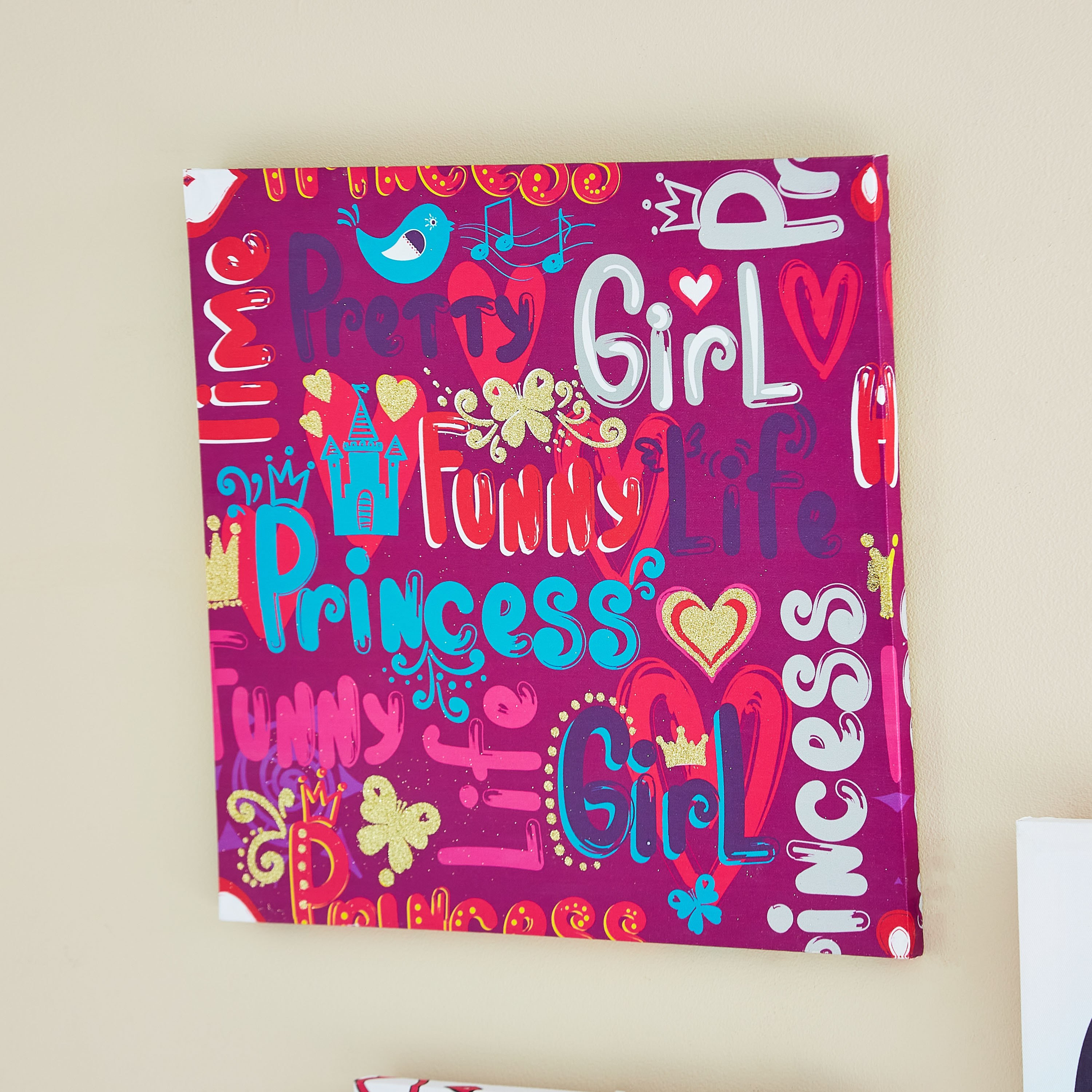 لوحة كانفاس بطبعات برنسيس من آرتيستري - 40x40x1.8 سم-hbxhomeware-hbxkidsandyouth-image-2