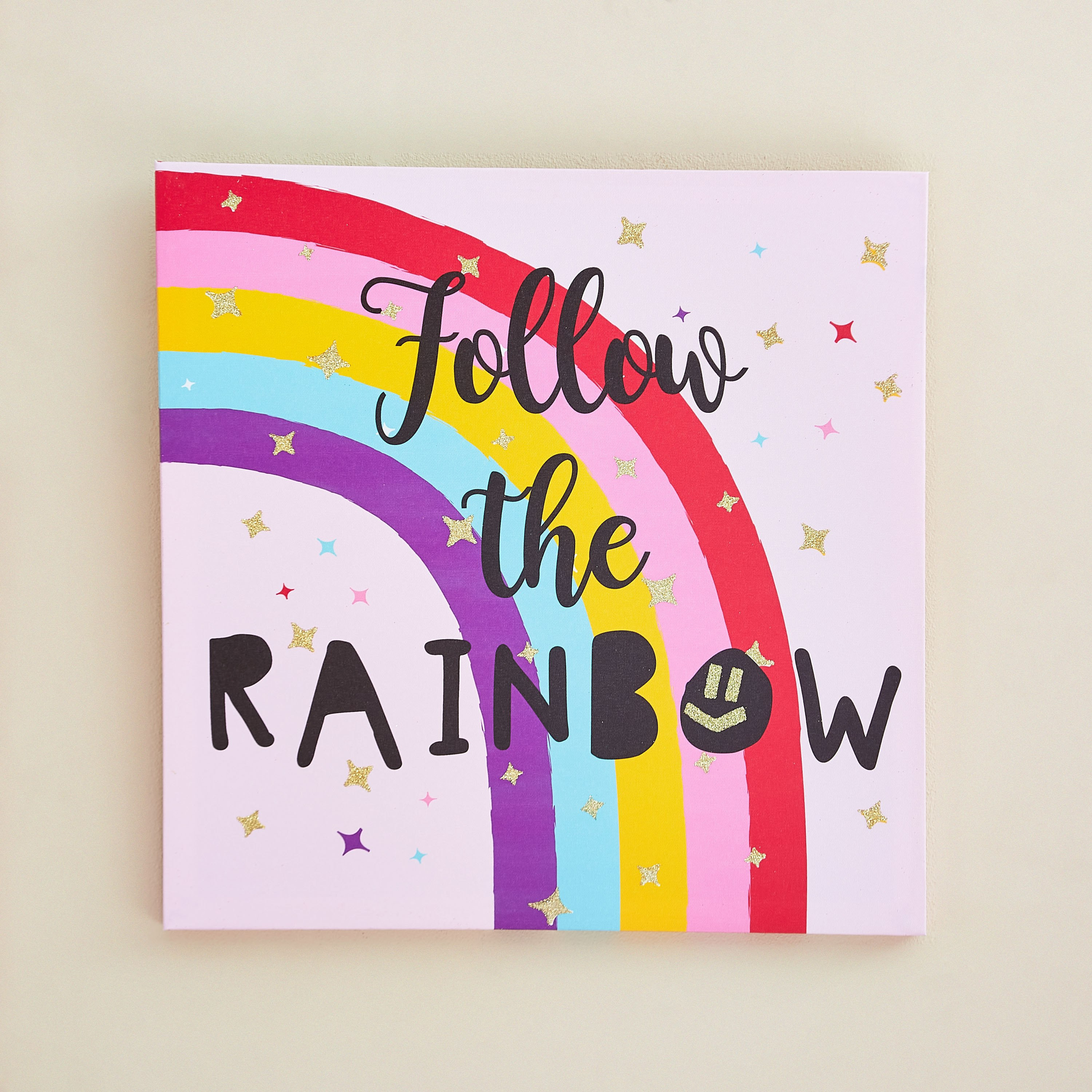 لوحة كانفاس جليتر بطبعات رينبو من آرتيستري - 40x40x1.8 سم-hbxhomeware-hbxkidsandyouth-image-1