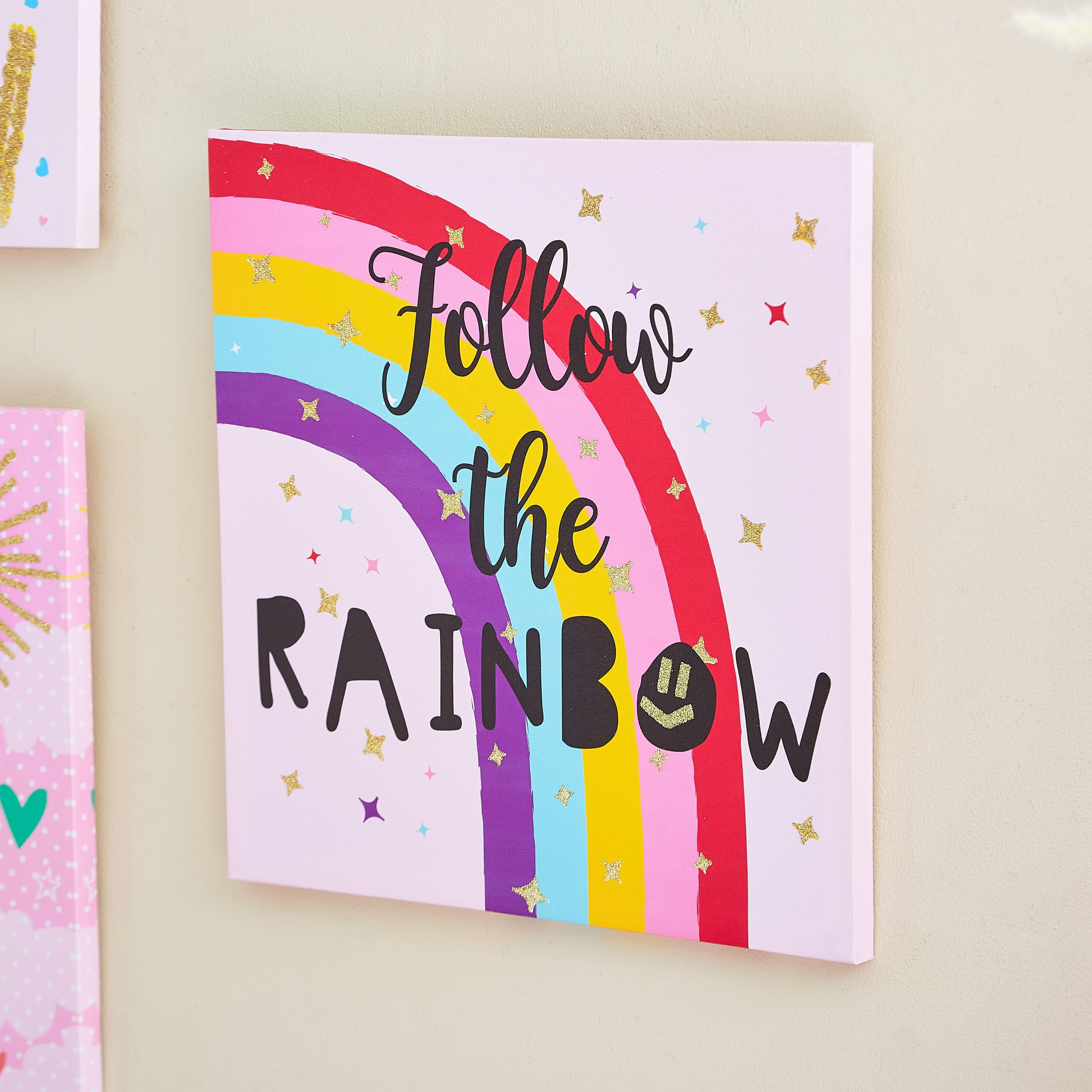 لوحة كانفاس جليتر بطبعات رينبو من آرتيستري - 40x40x1.8 سم-hbxhomeware-hbxkidsandyouth-image-2