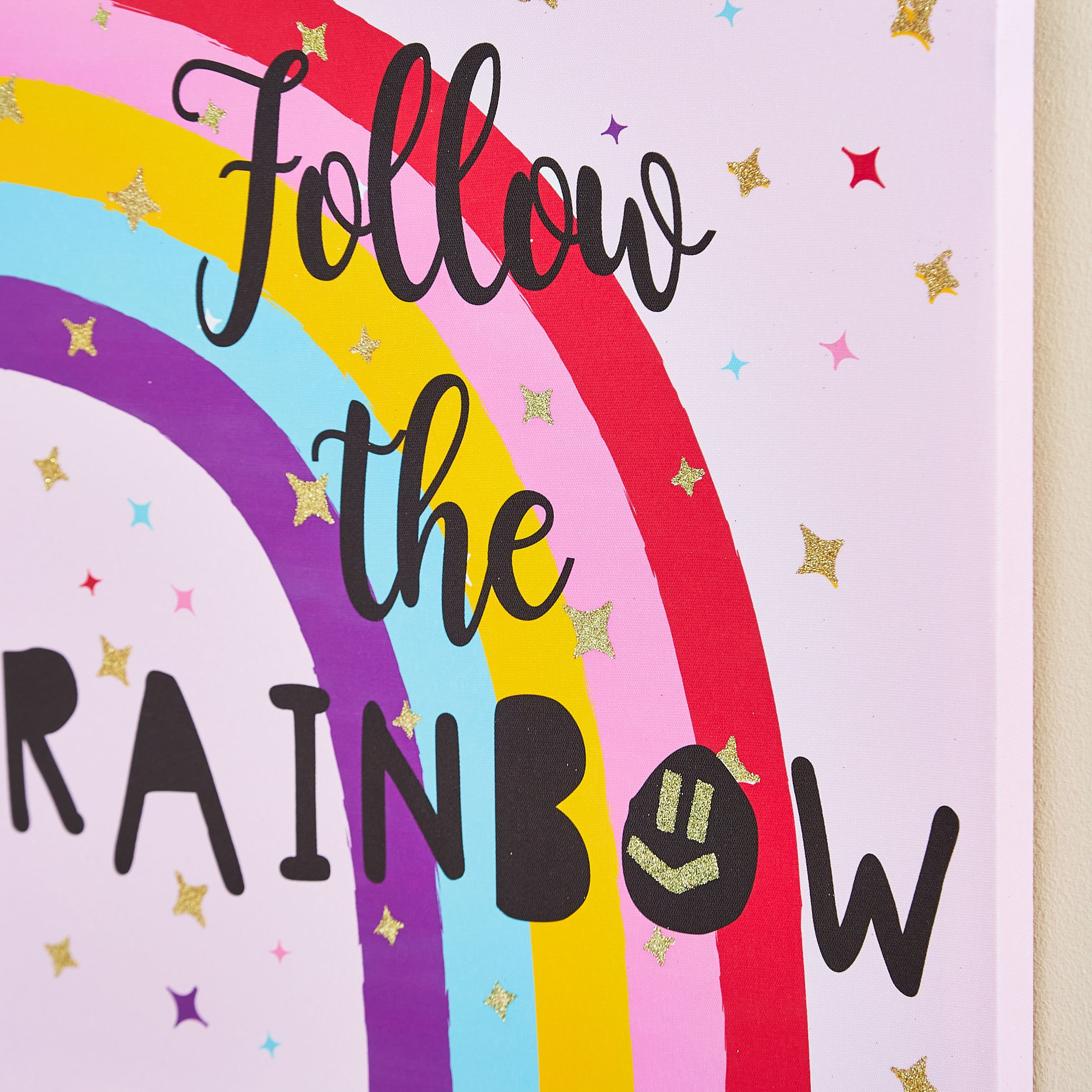 لوحة كانفاس جليتر بطبعات رينبو من آرتيستري - 40x40x1.8 سم-hbxhomeware-hbxkidsandyouth-image-3