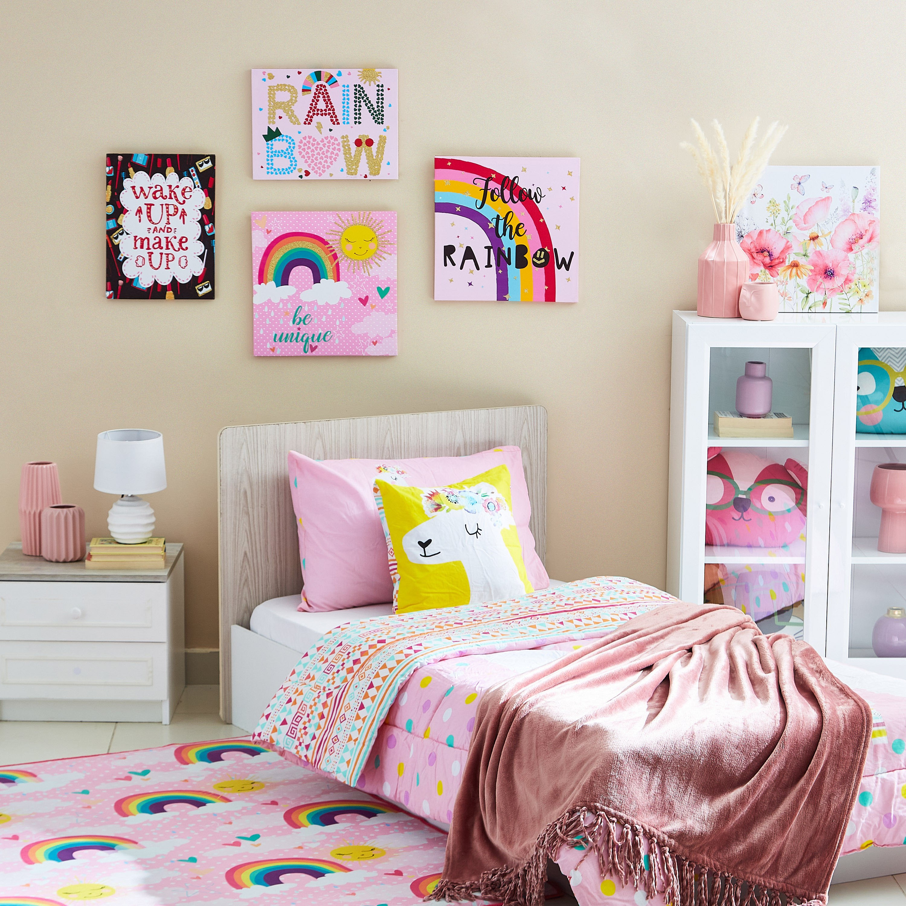 لوحة كانفاس جليتر بطبعات رينبو من آرتيستري - 40x40x1.8 سم-hbxhomeware-hbxkidsandyouth-image-5
