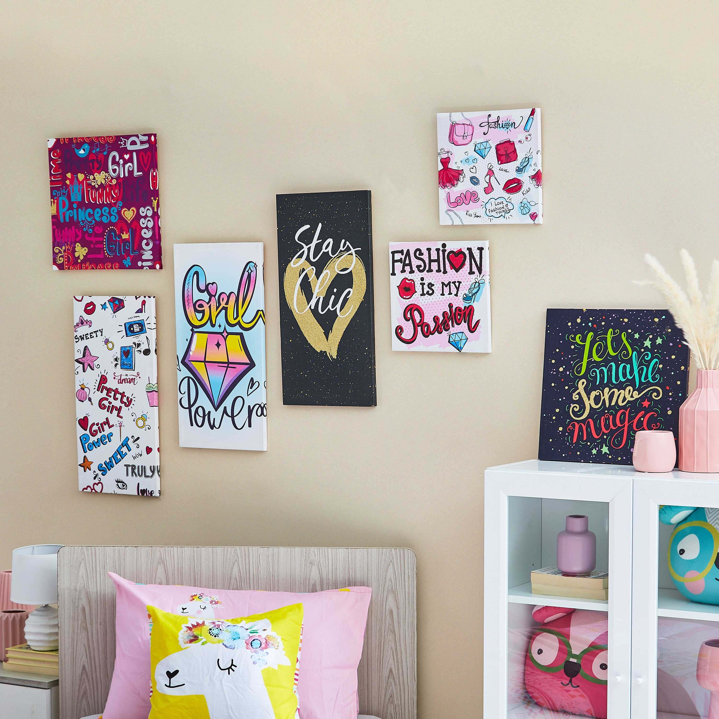 لوحة كانفاس جليتر بطبعات ستاي شيك من آرتيستري - 30x60x1.8 سم-hbxhomeware-hbxkidsandyouth-image-5