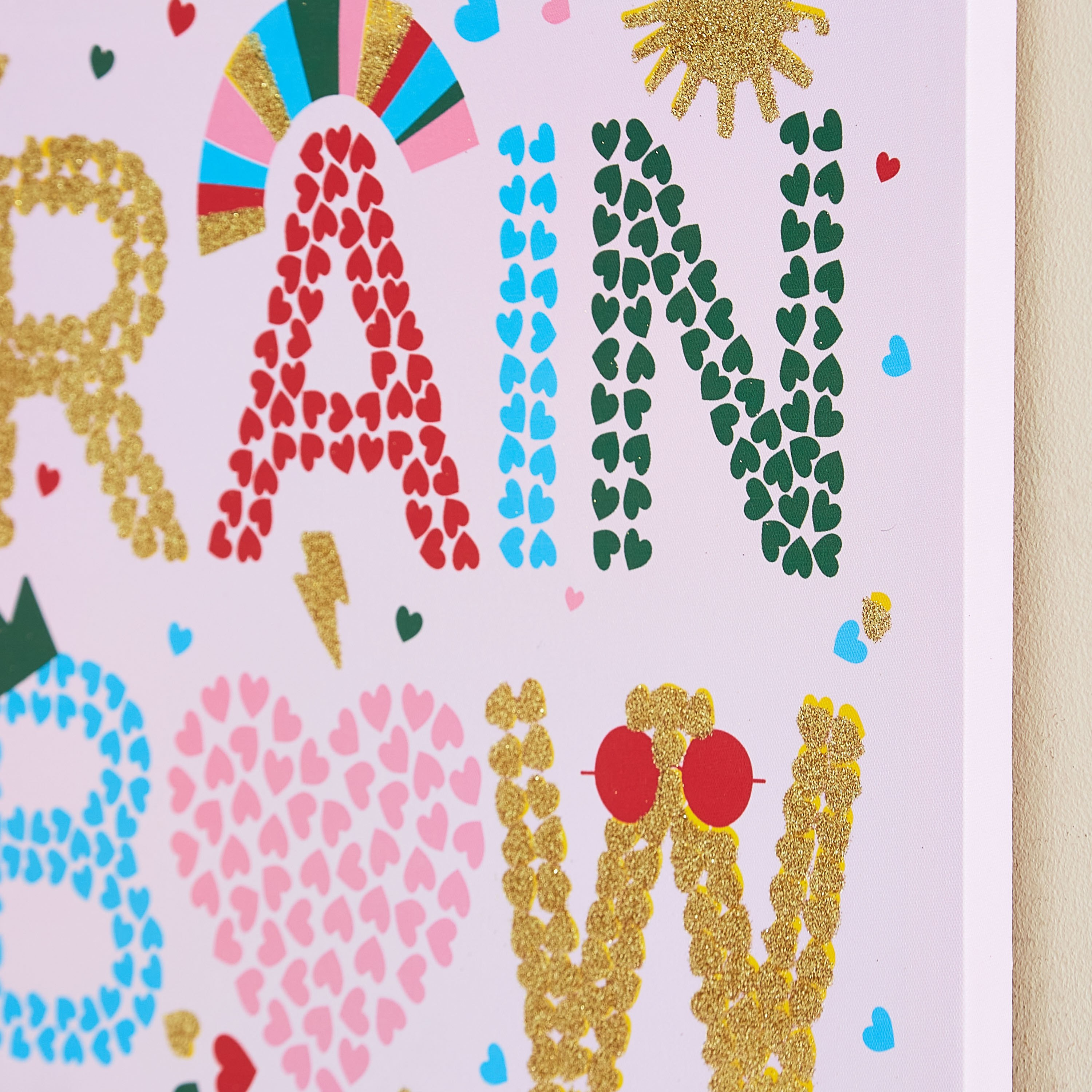 Artistry Rainbow Colour Print Glitter Canvas - 30x40x1.8 cm-hbxhomeware-hbxkidsandyouth-image-2