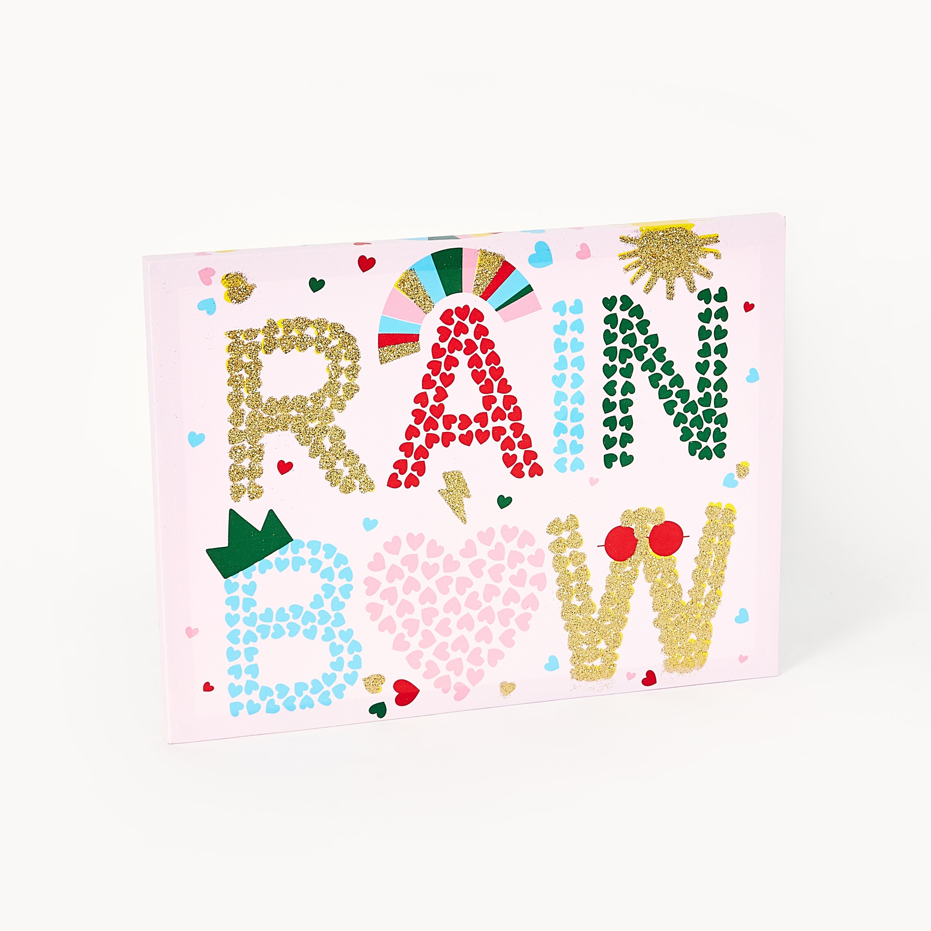 Artistry Rainbow Colour Print Glitter Canvas - 30x40x1.8 cm-hbxhomeware-hbxkidsandyouth-image-5