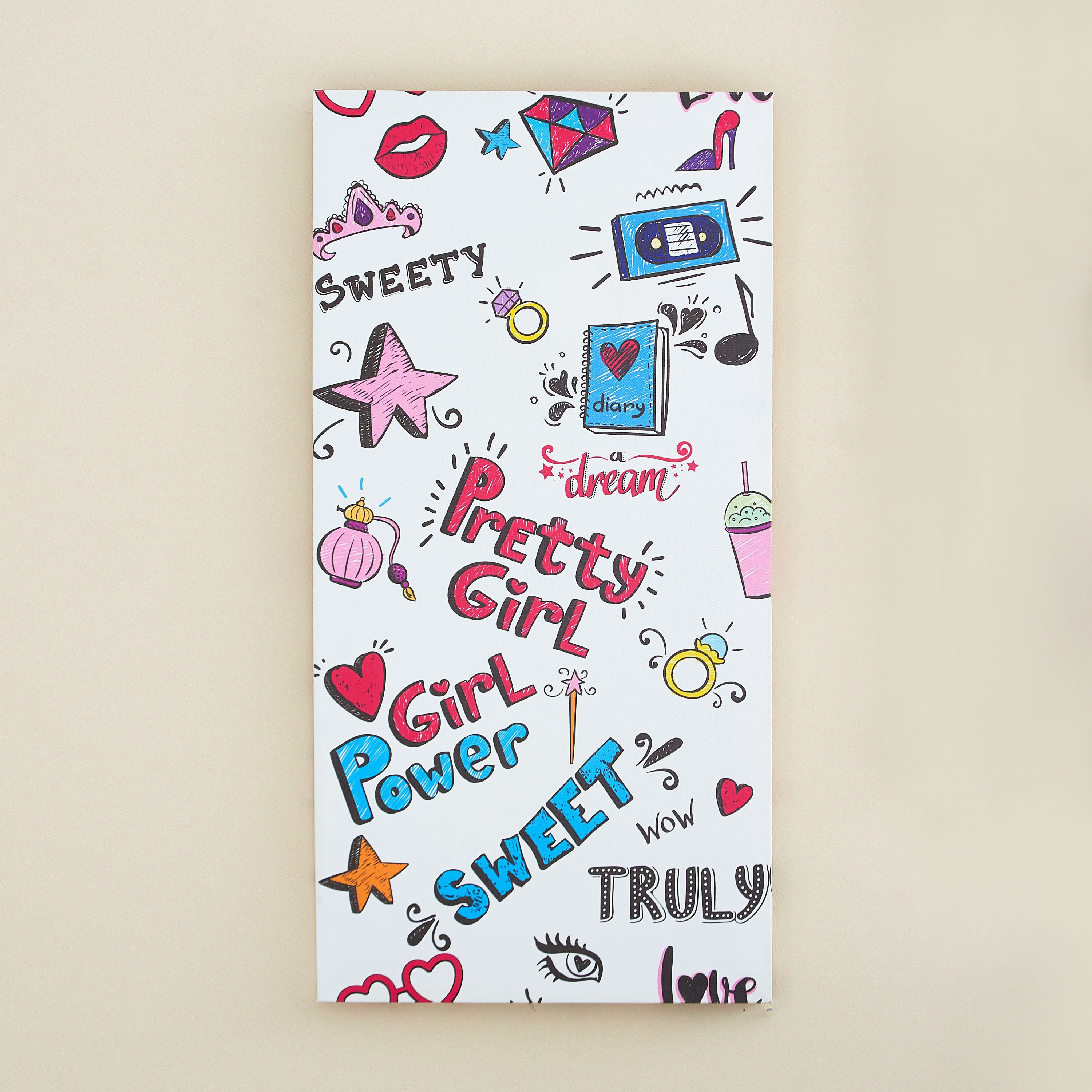 لوحة كانفاس بطبعات جيرل باور من آرتيستري - 30x60x1.8 سم-hbxhomeware-hbxkidsandyouth-image-1