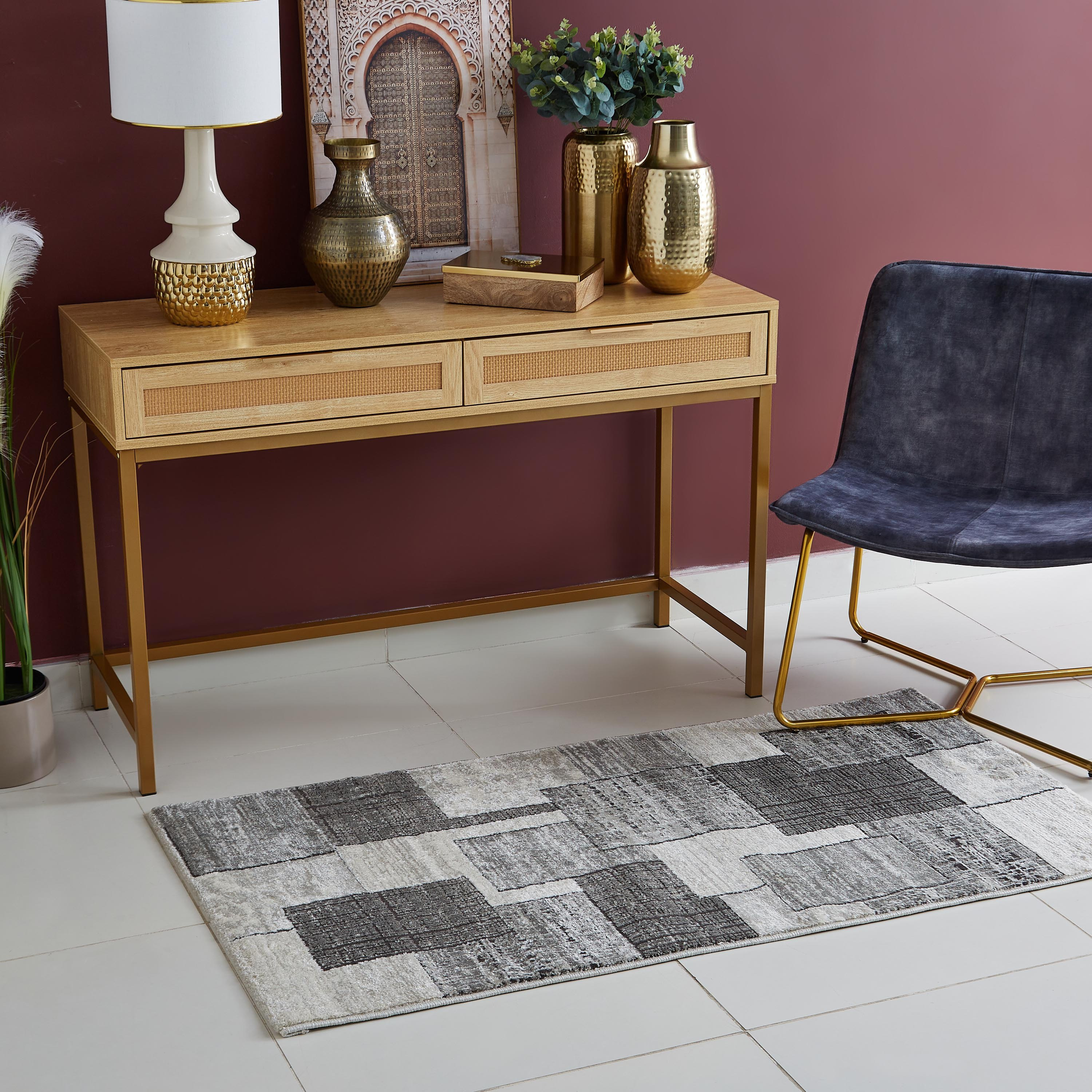 Makrana Mehdi Stain Resistant Polypropylene Rug - 80x150 cm-hbxdecorandfurnishings-floorcoverings-rugs-image-1