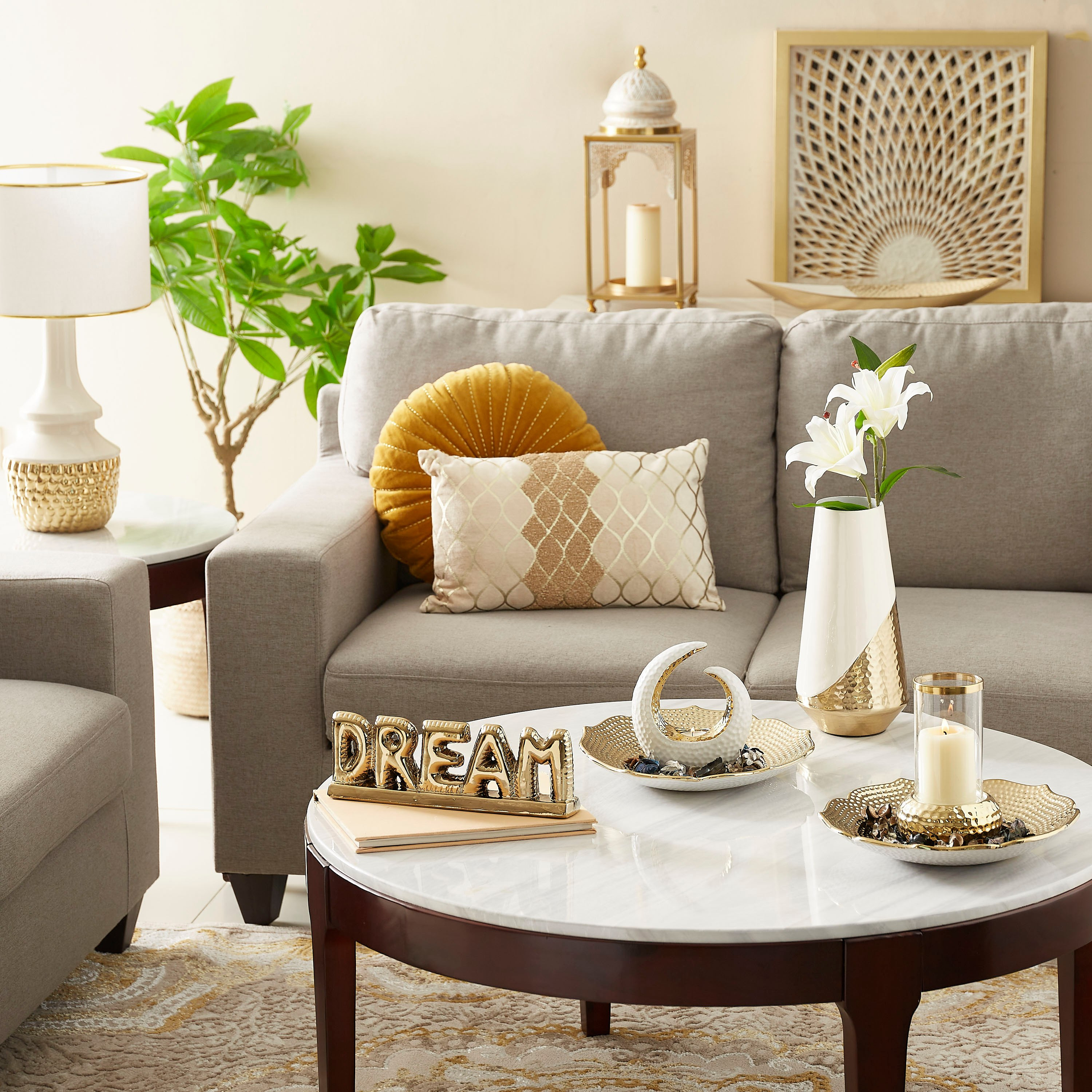 حامل شموع سيراميك مطروق بسطح زجاجي من كاسا- 12.5x12.5x19.5 سم-hbxlivingroom-decorandaccessories-candleholders-image-4